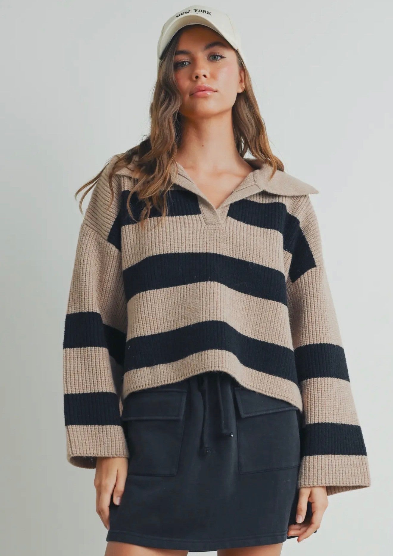 Collar Stripe Sweater
