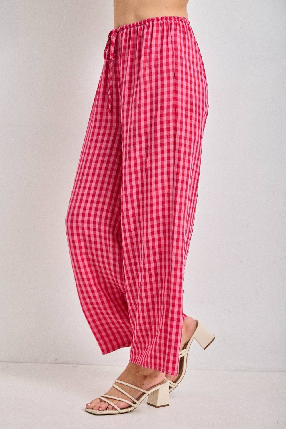 Gingham Drawstring Pant