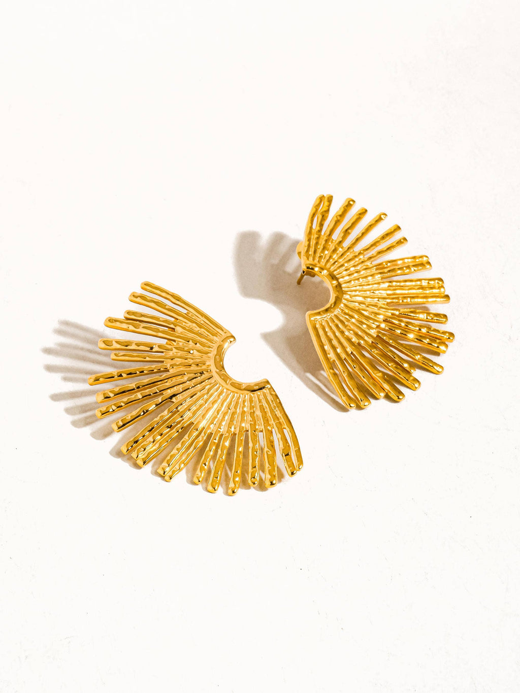 18K Gold Non-Tarnish Sunburst Earring