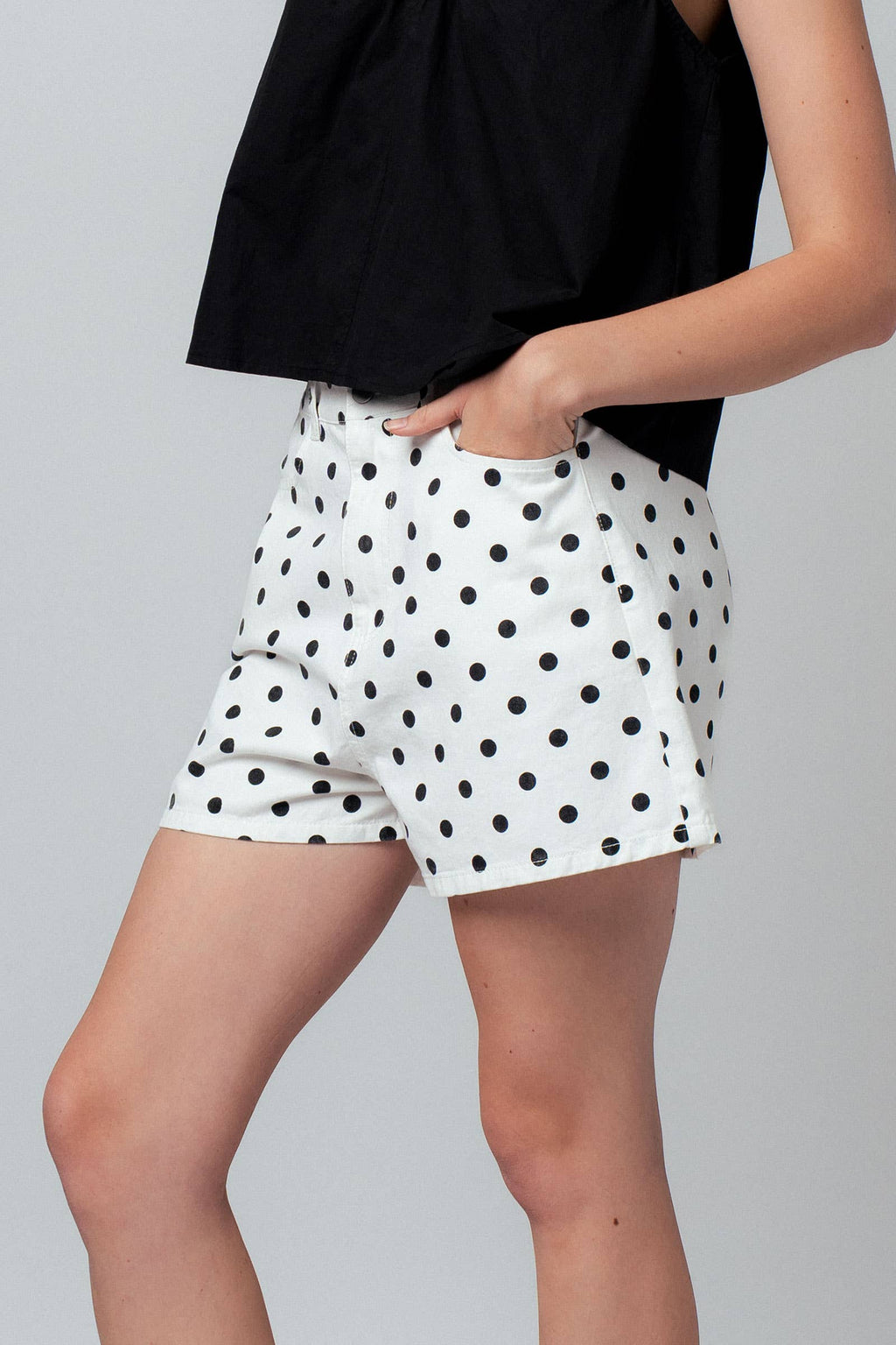 Polka Dot High-Waist Shorts