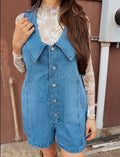 Collar Denim Romper