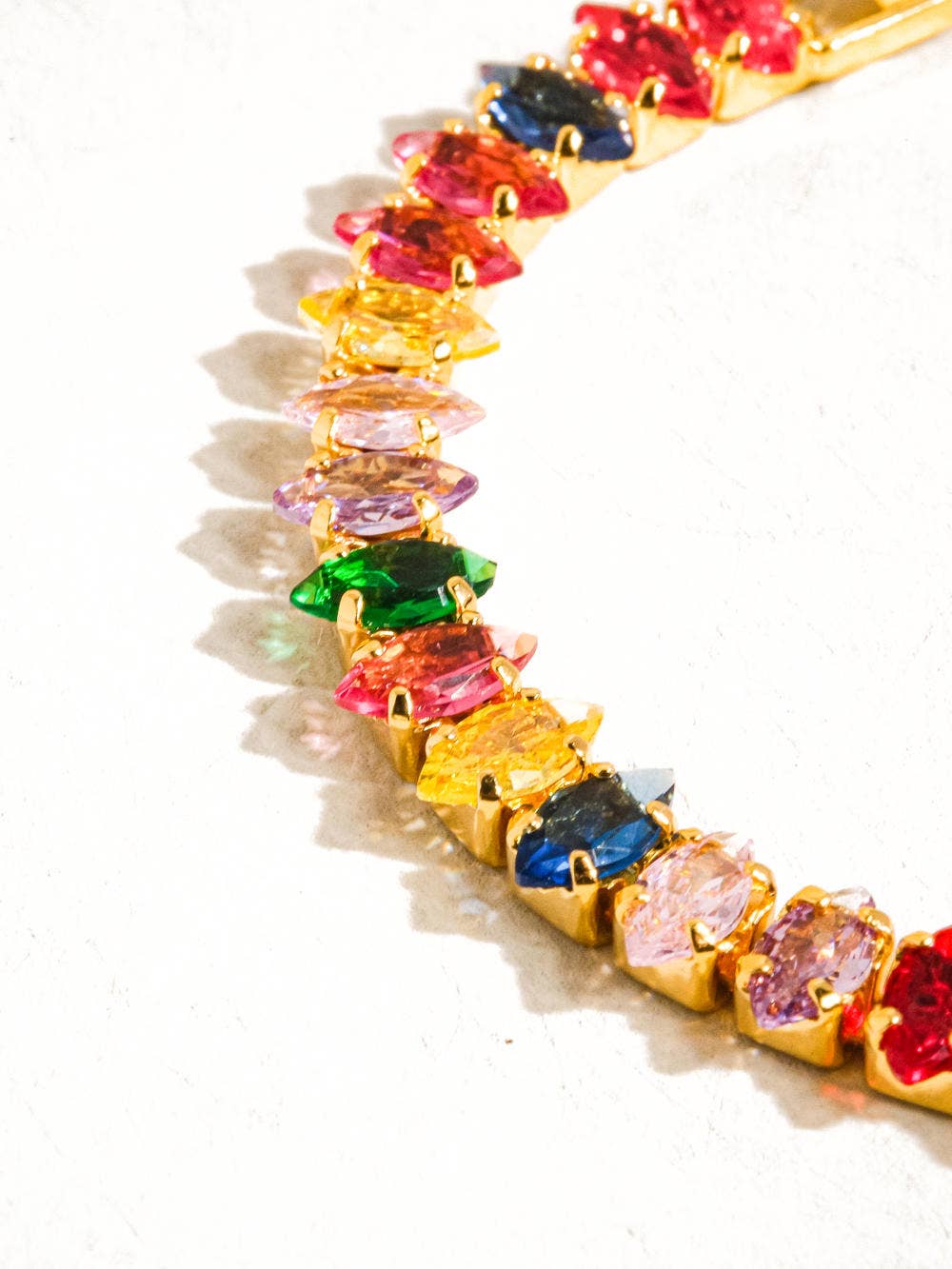 18K Gold Multicolor Bold Chain Bracelet