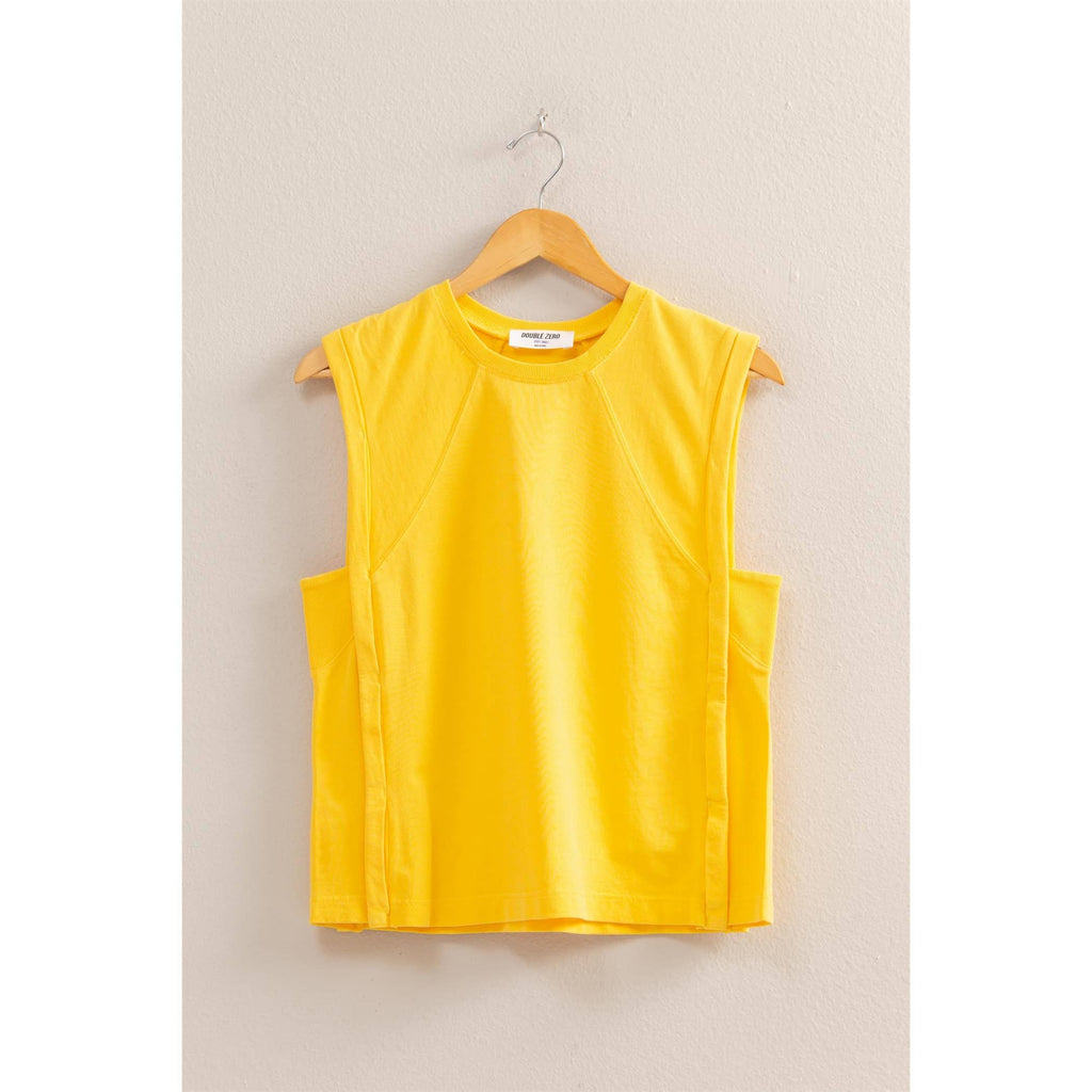 Round Neck Sleeveless Boxy Top