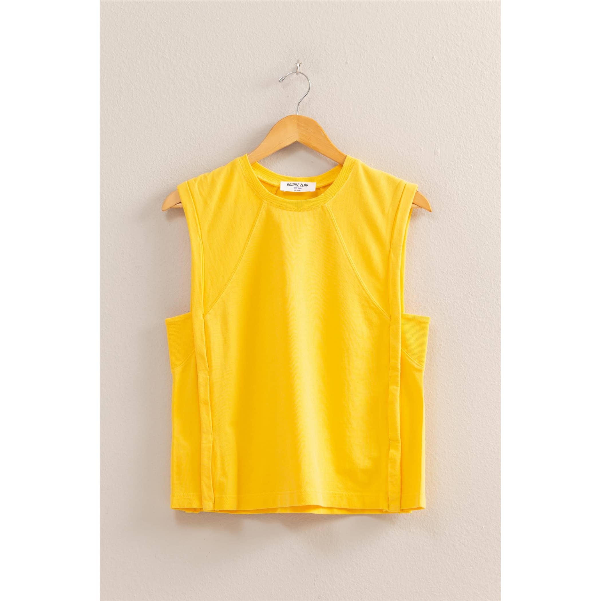Round Neck Sleeveless Boxy Top