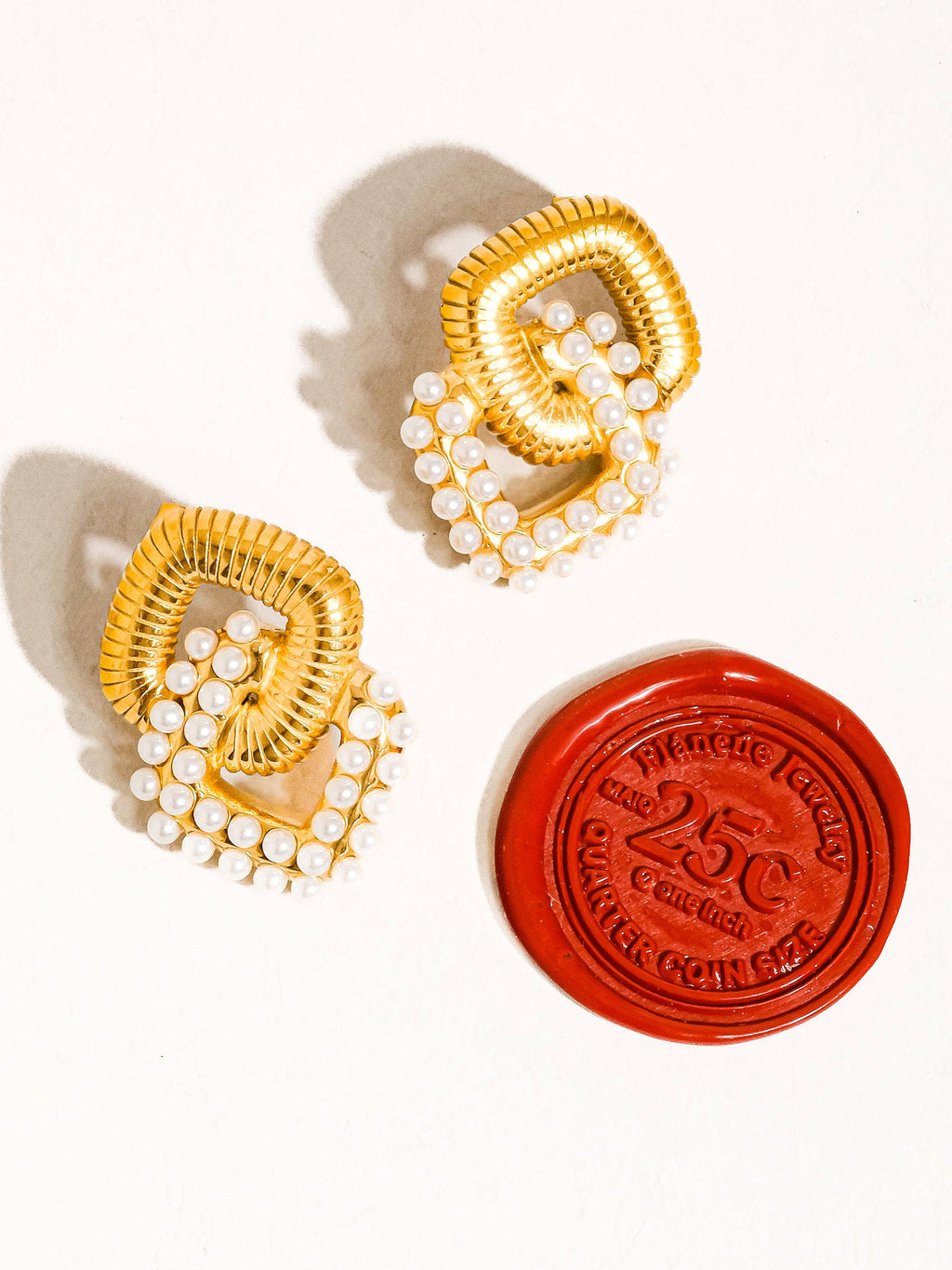 18K Gold Non-Tarnish Pearl Earring