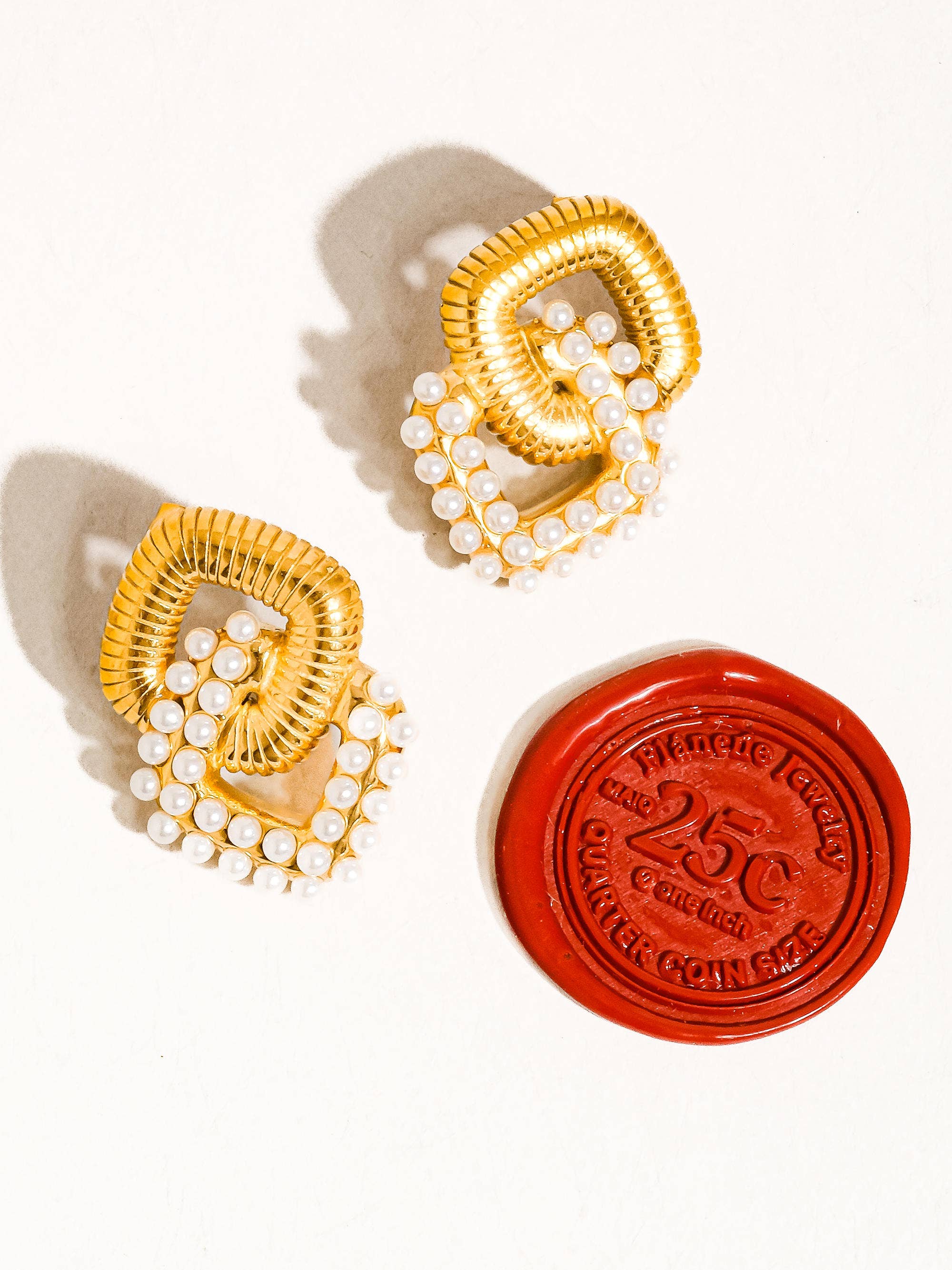 18K Gold Non-Tarnish Pearl Earring