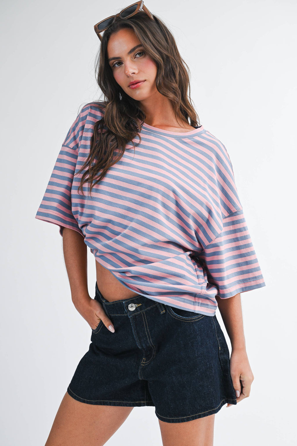 Oversized Stripe Boyfriend Tee