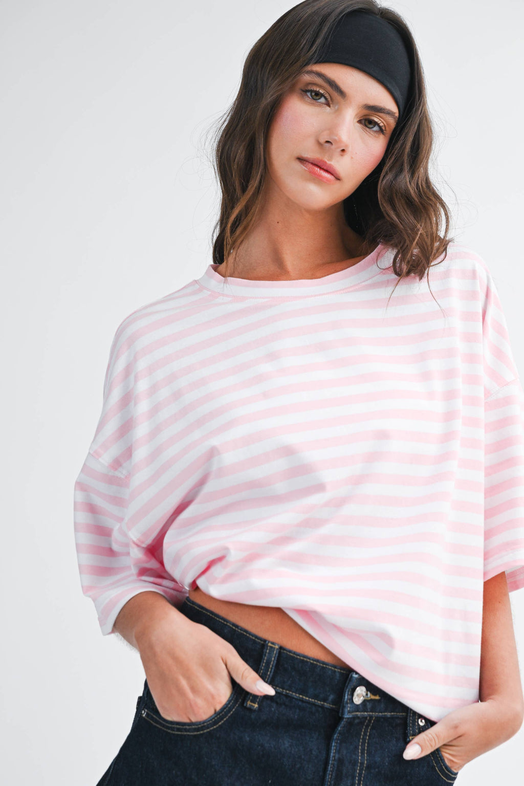 Oversized Stripe Boyfriend Tee