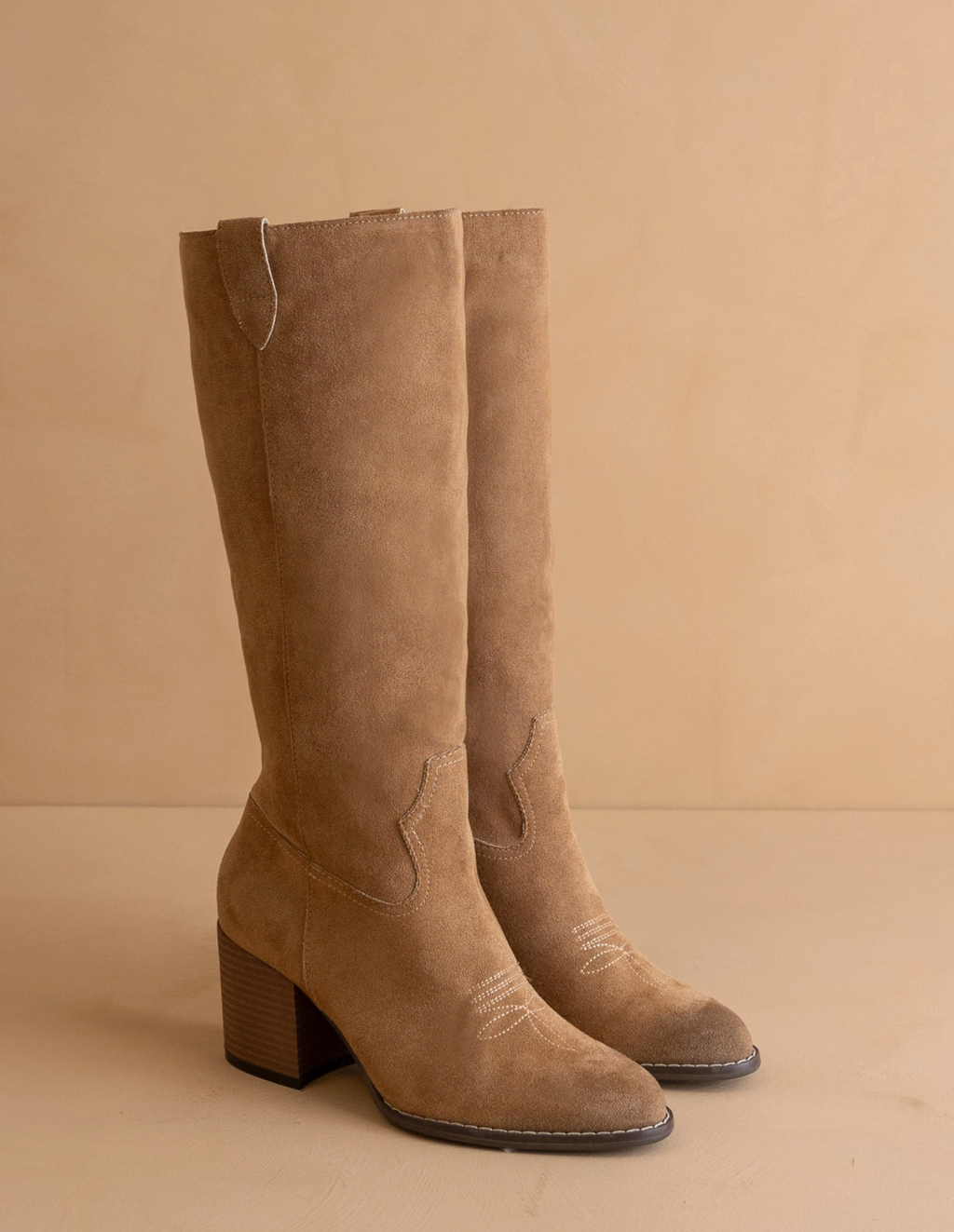 The Kendra || Latte Knee High Suede Boot