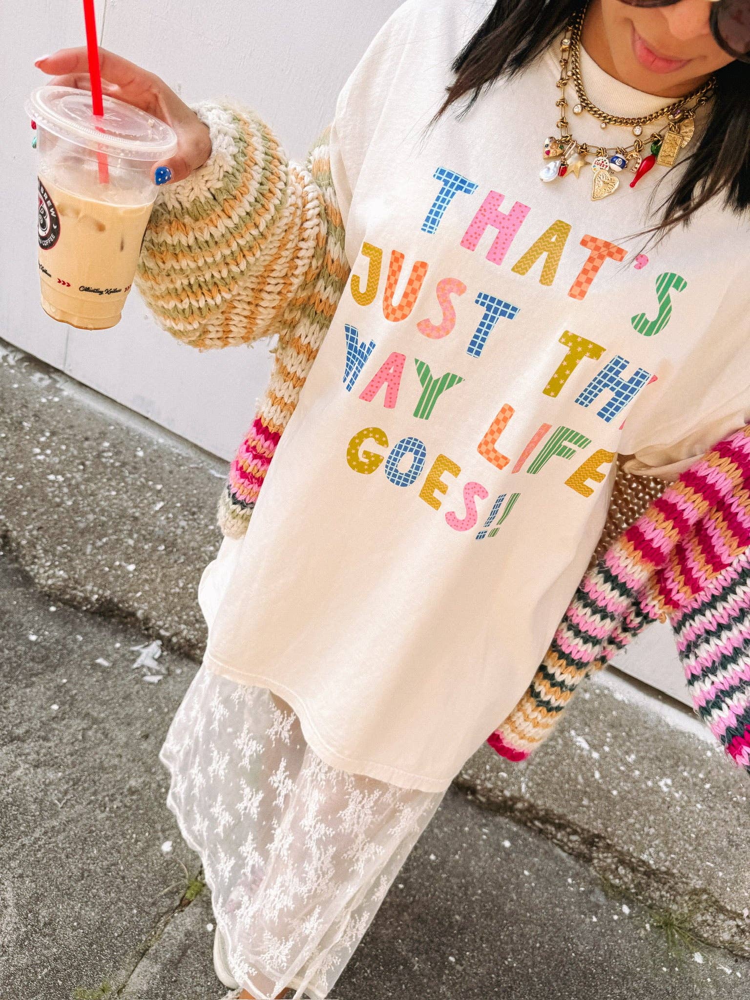 The way life goes graphic tee - ivory