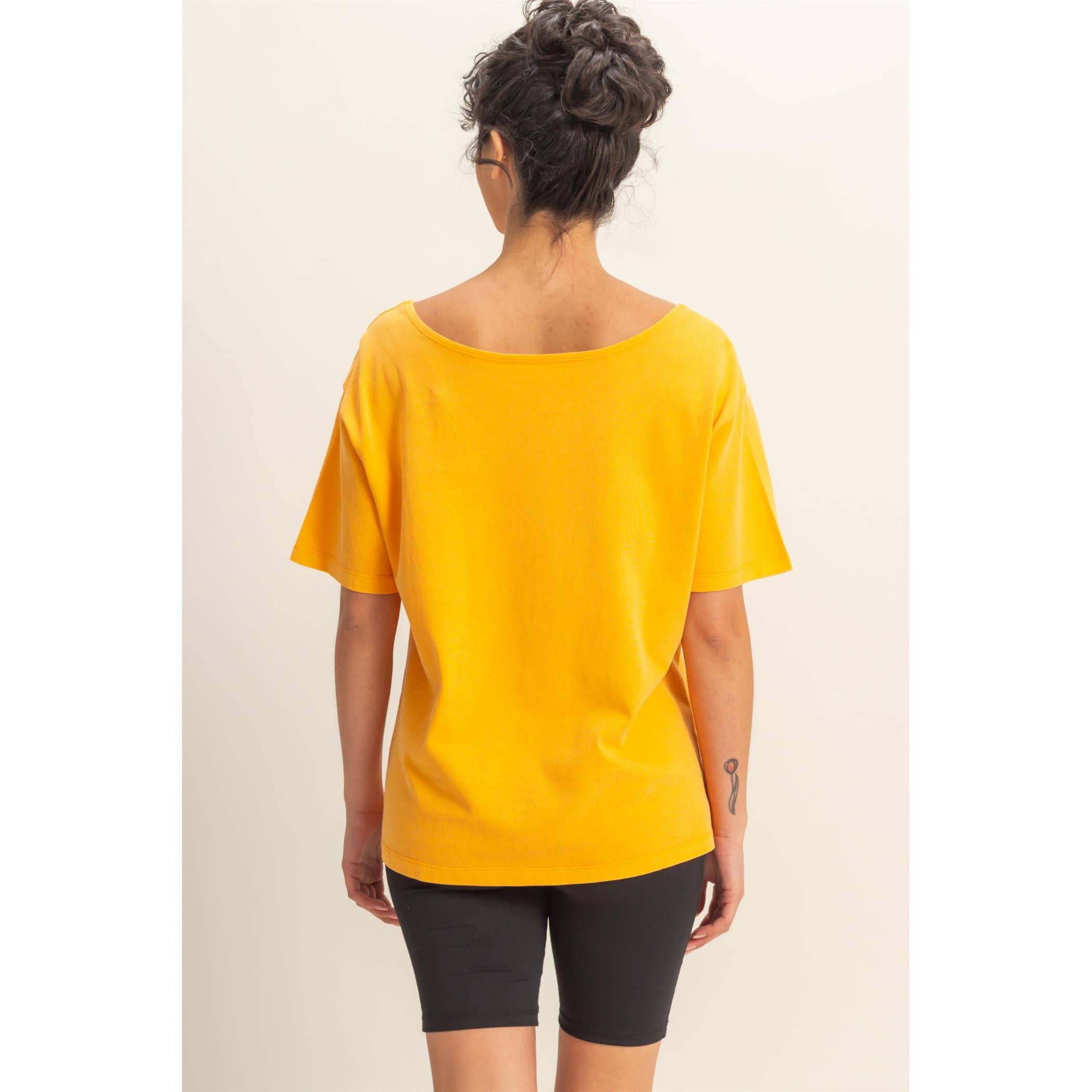 Boat Neck Short Sleeve Basic Tee