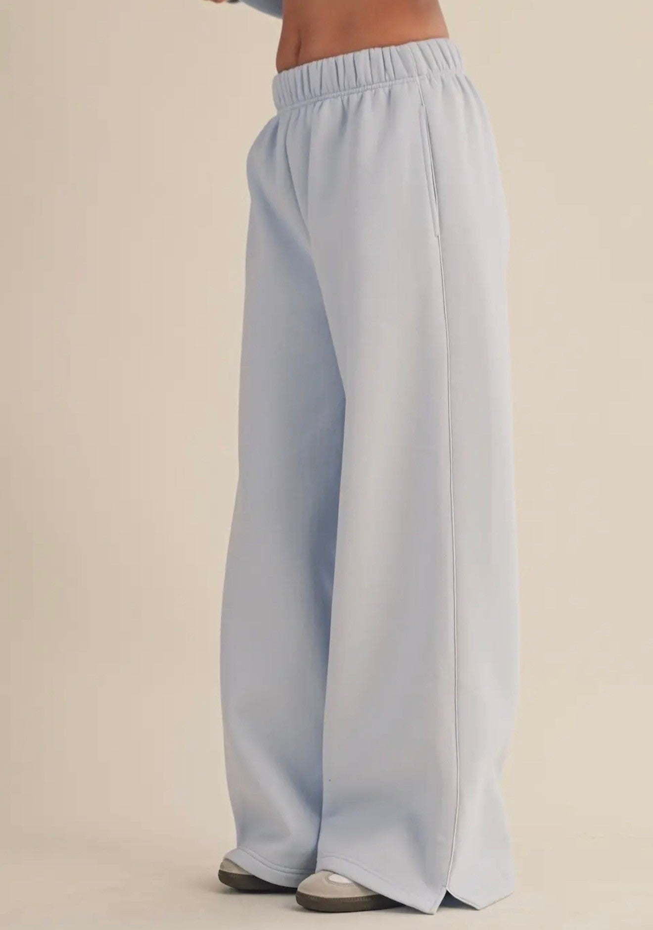 Soft Blue Wide Leg Sweatpants (set)