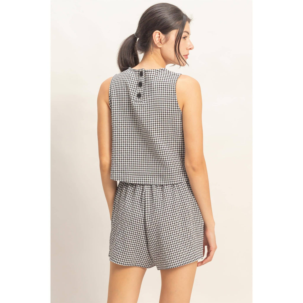 Gingham Sleeveless Set (Shorts)