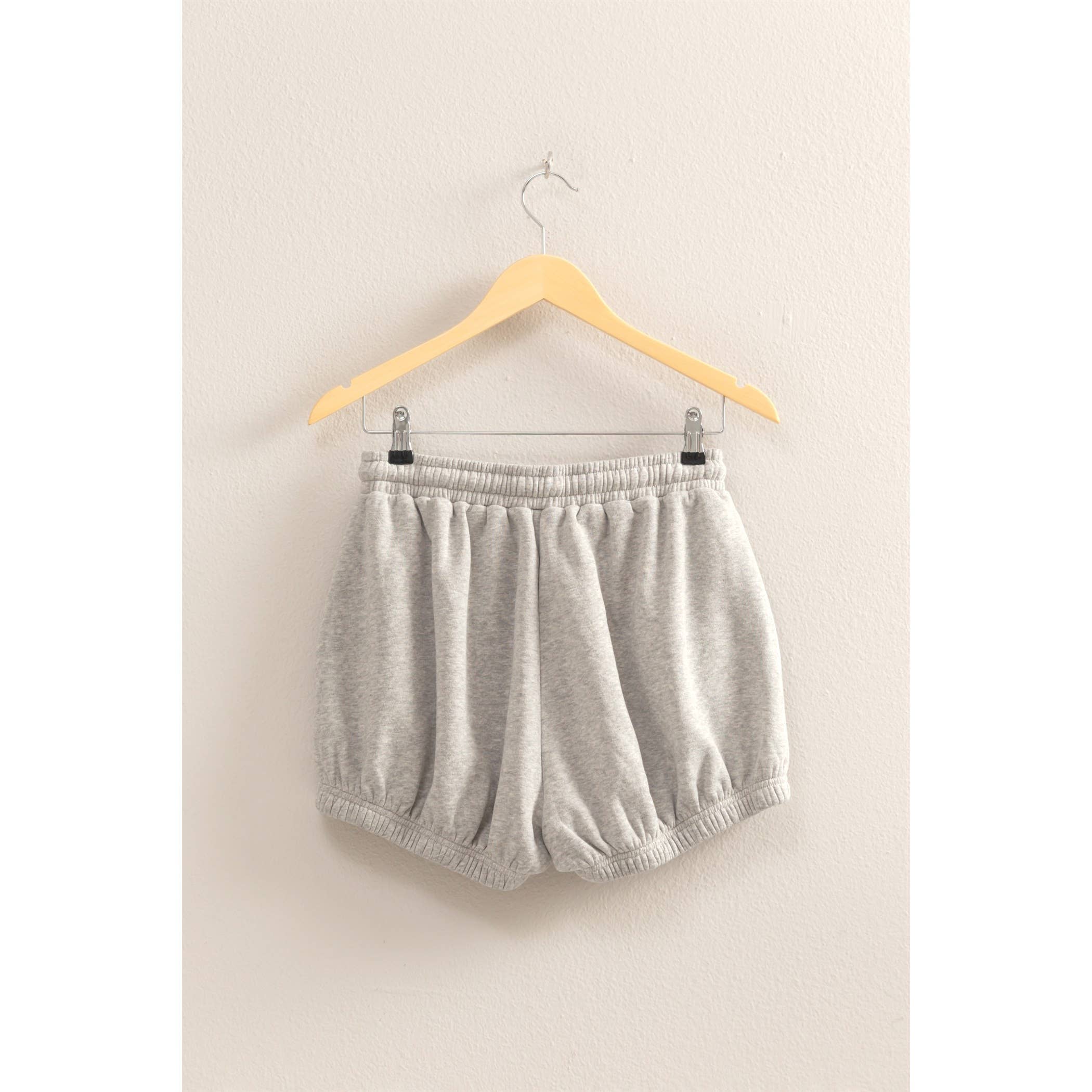 Drawstring Waist Bubbled Hem Shorts