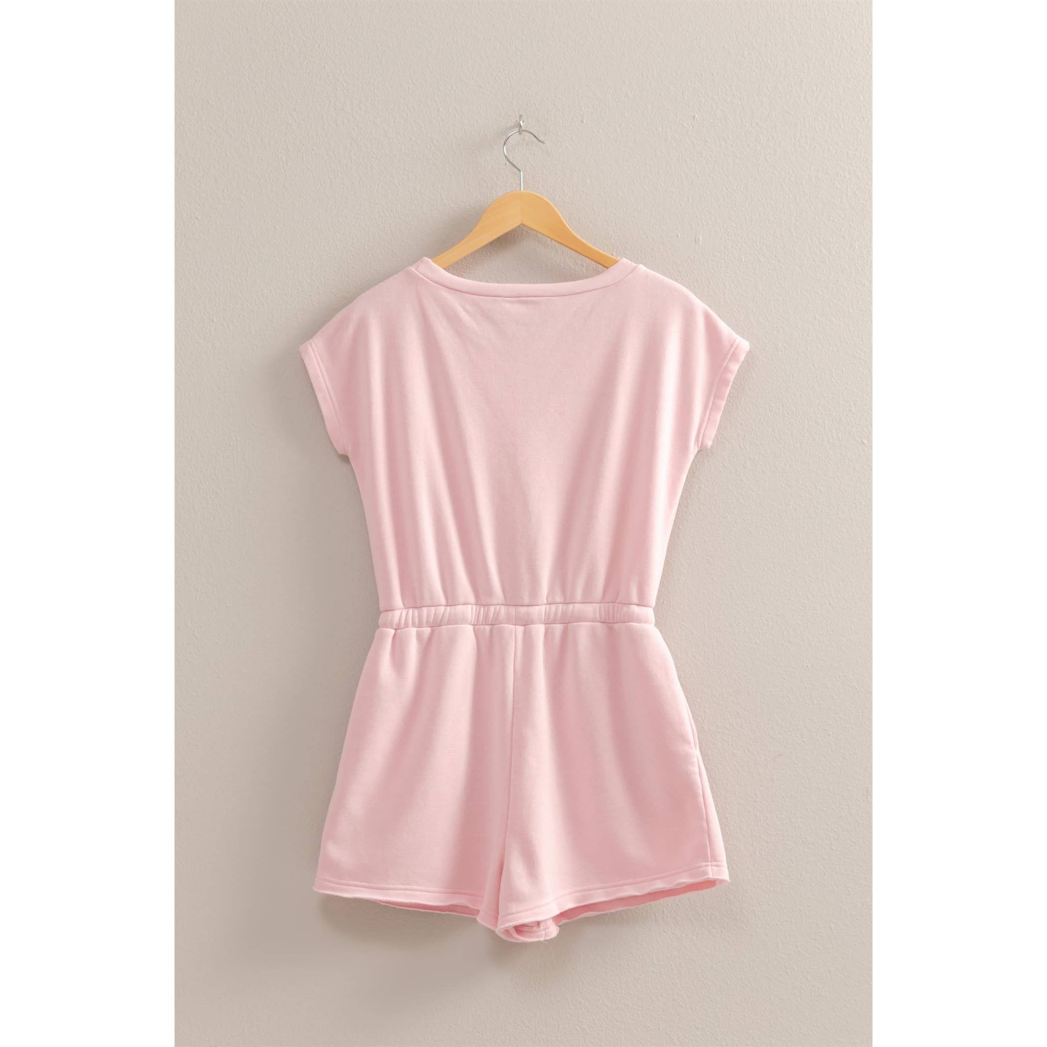 Cap Sleeve Drawstring Waist Romper