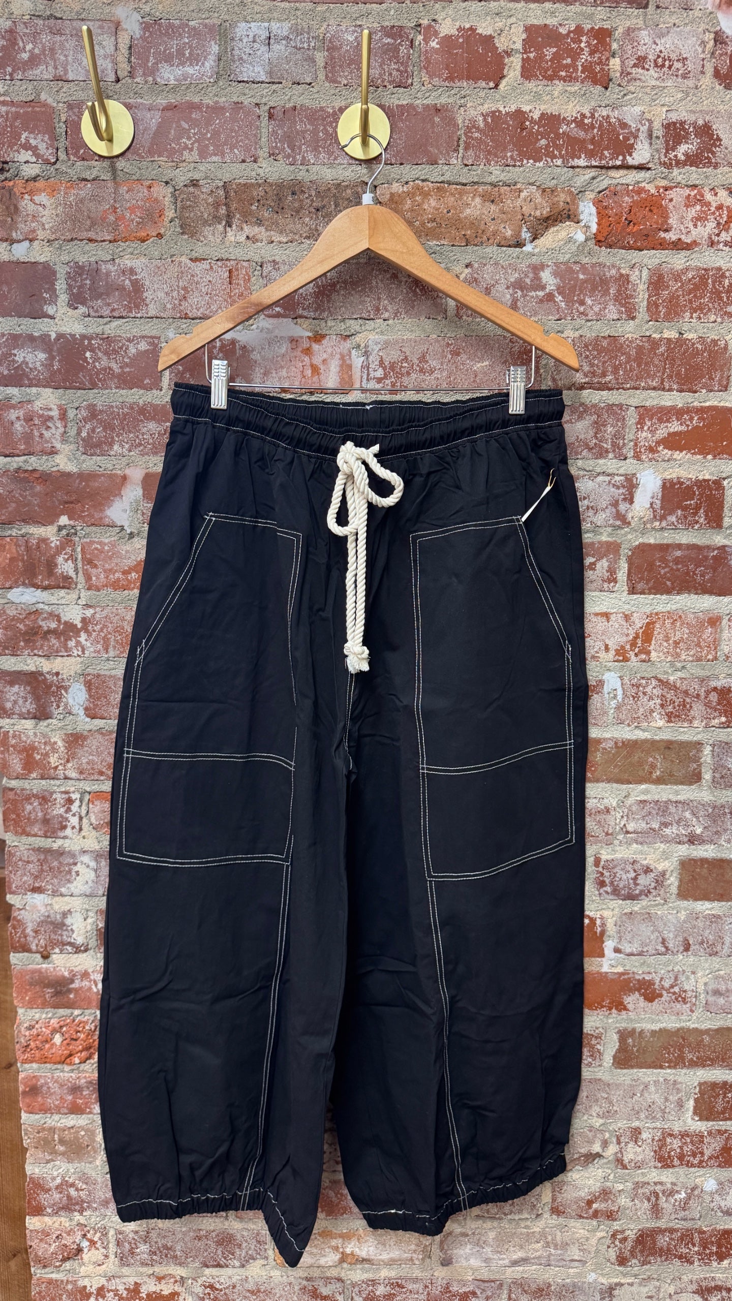 Plus Black Stripe Pants