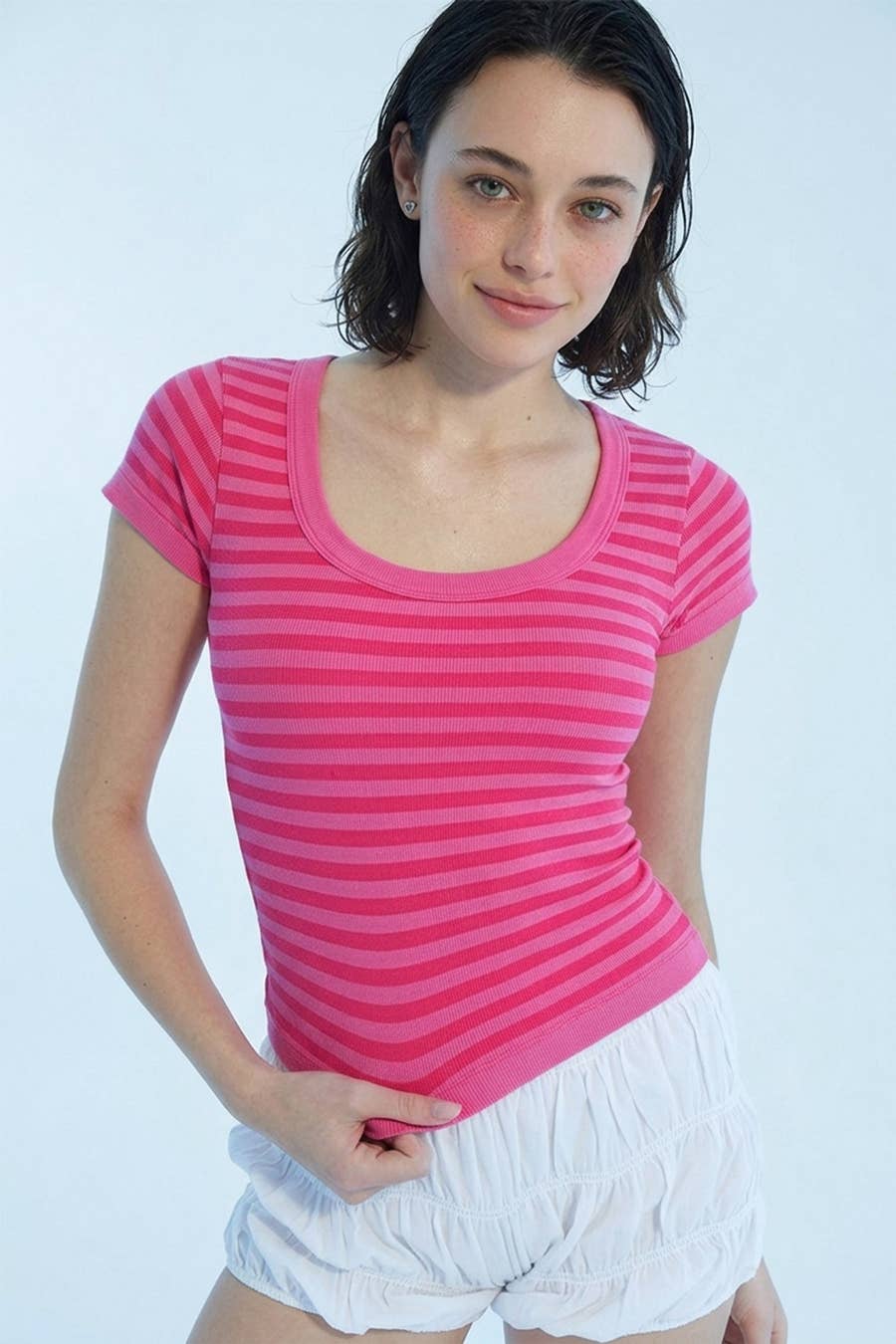 Striped Scoop Neck Top