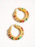 18K Gold Color Beaded Earring