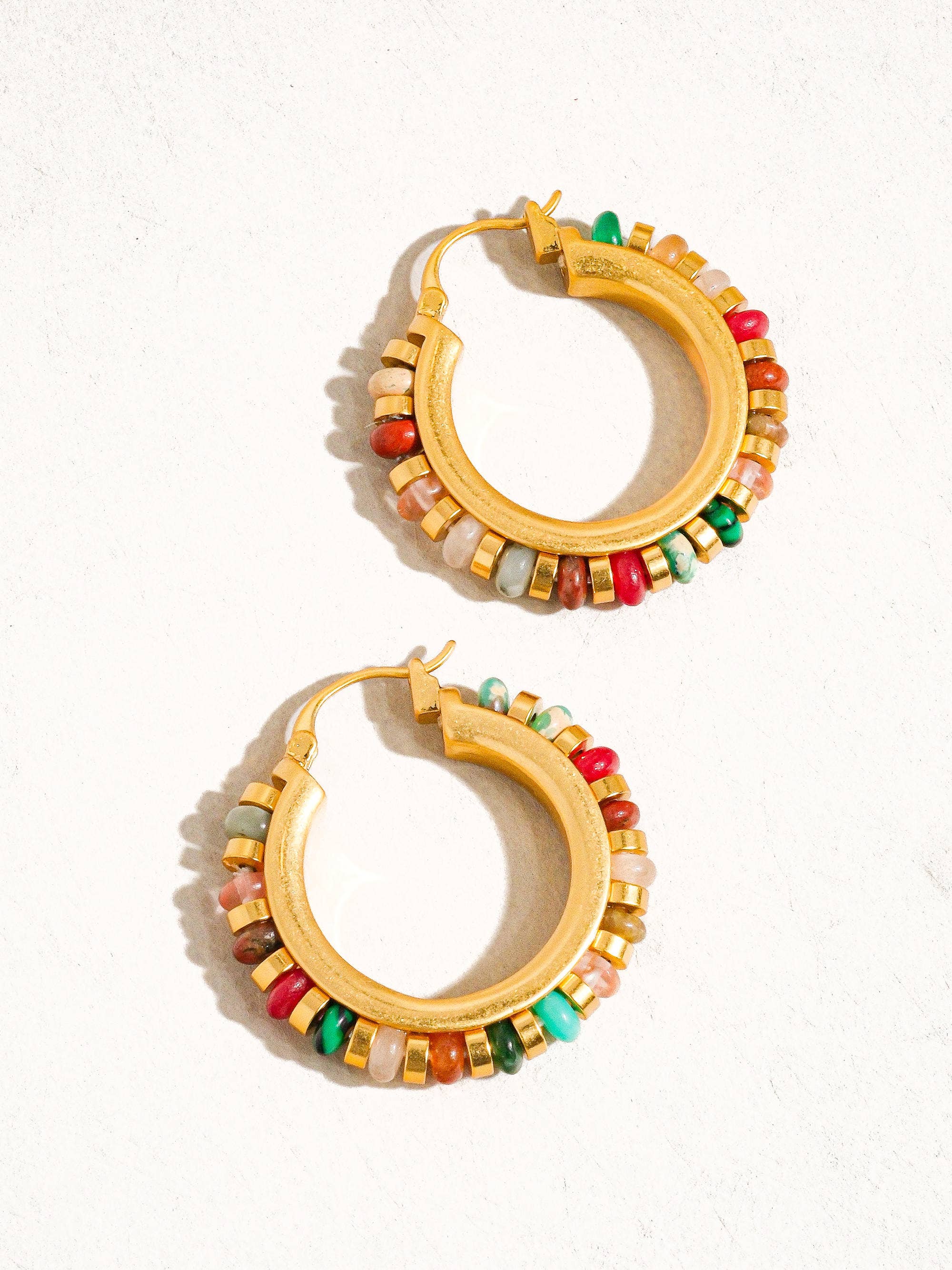 18K Gold Color Beaded Earring