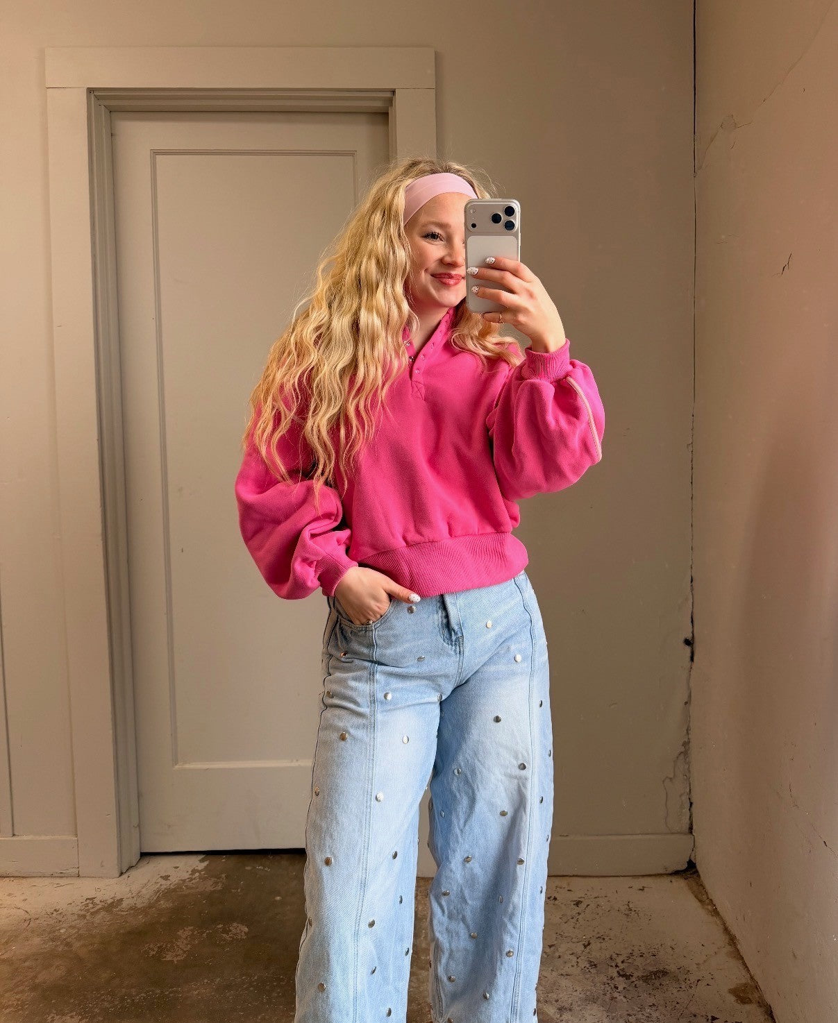 Snap Button Collar Pullover