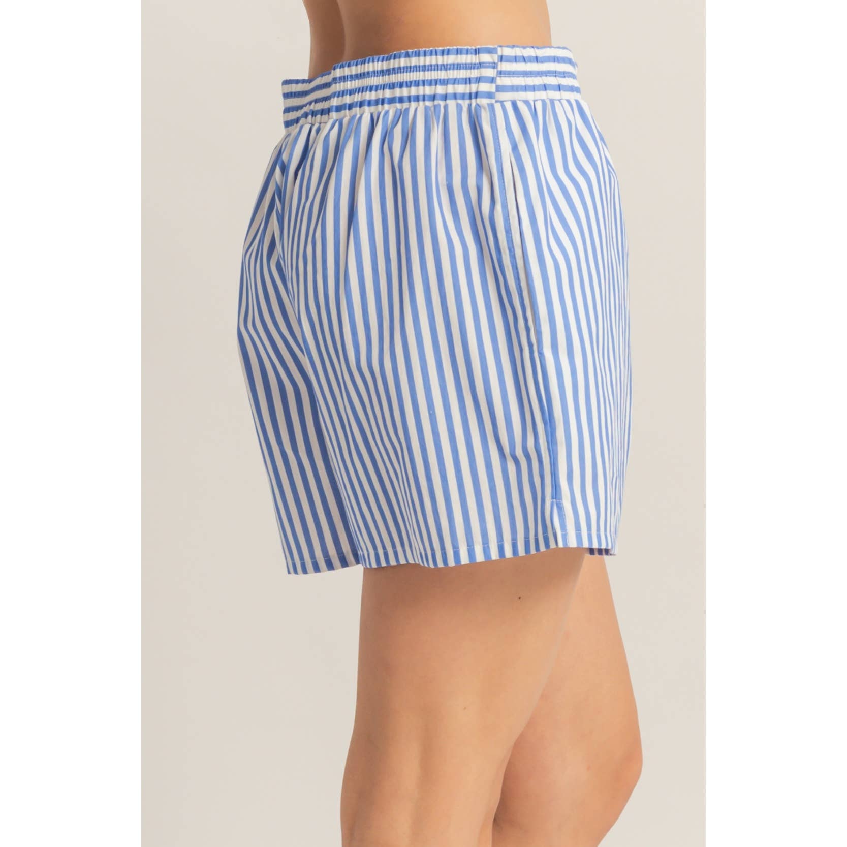 Striped Elastic Waist Boxer Shorts