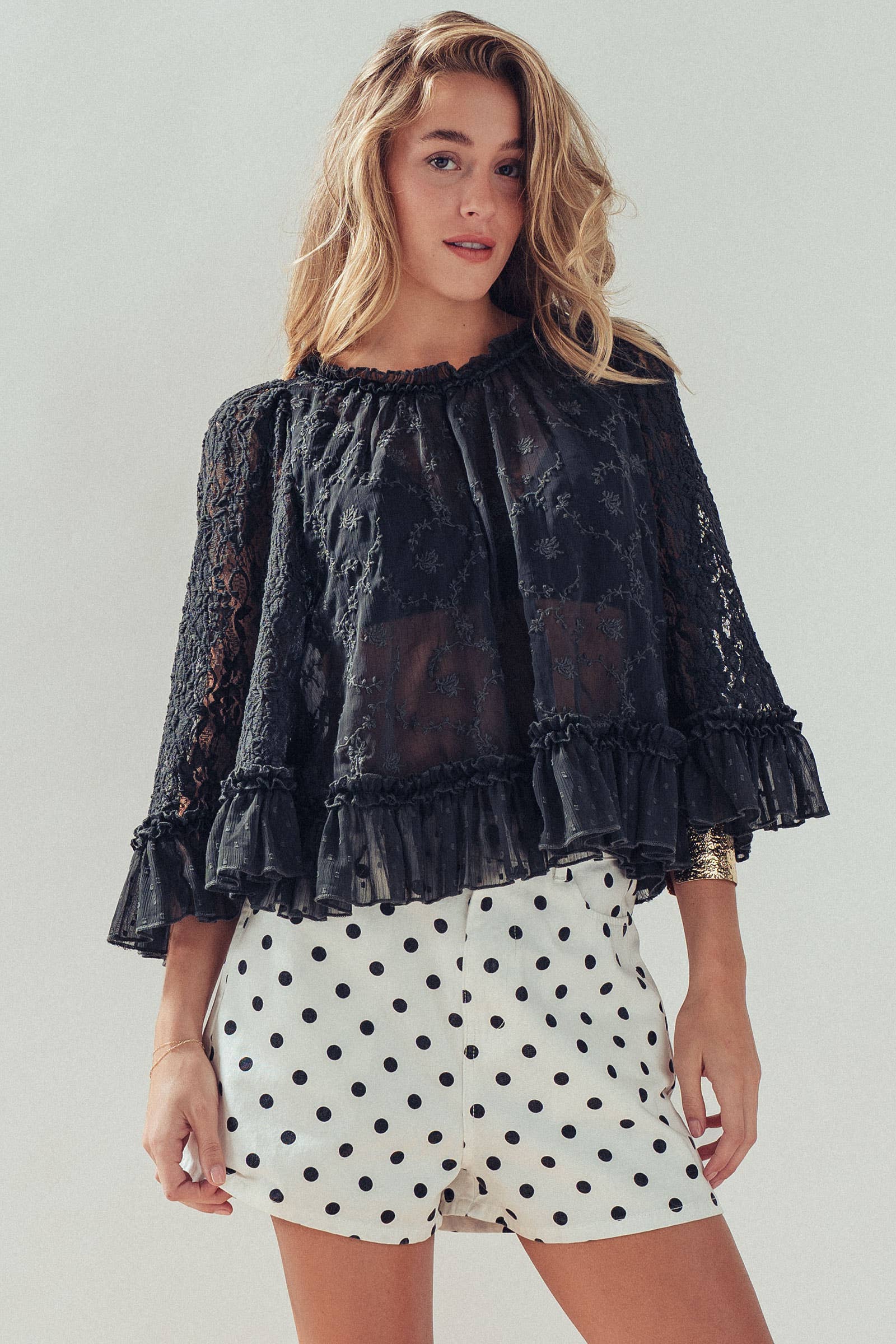 Polka Dot High-Waist Shorts