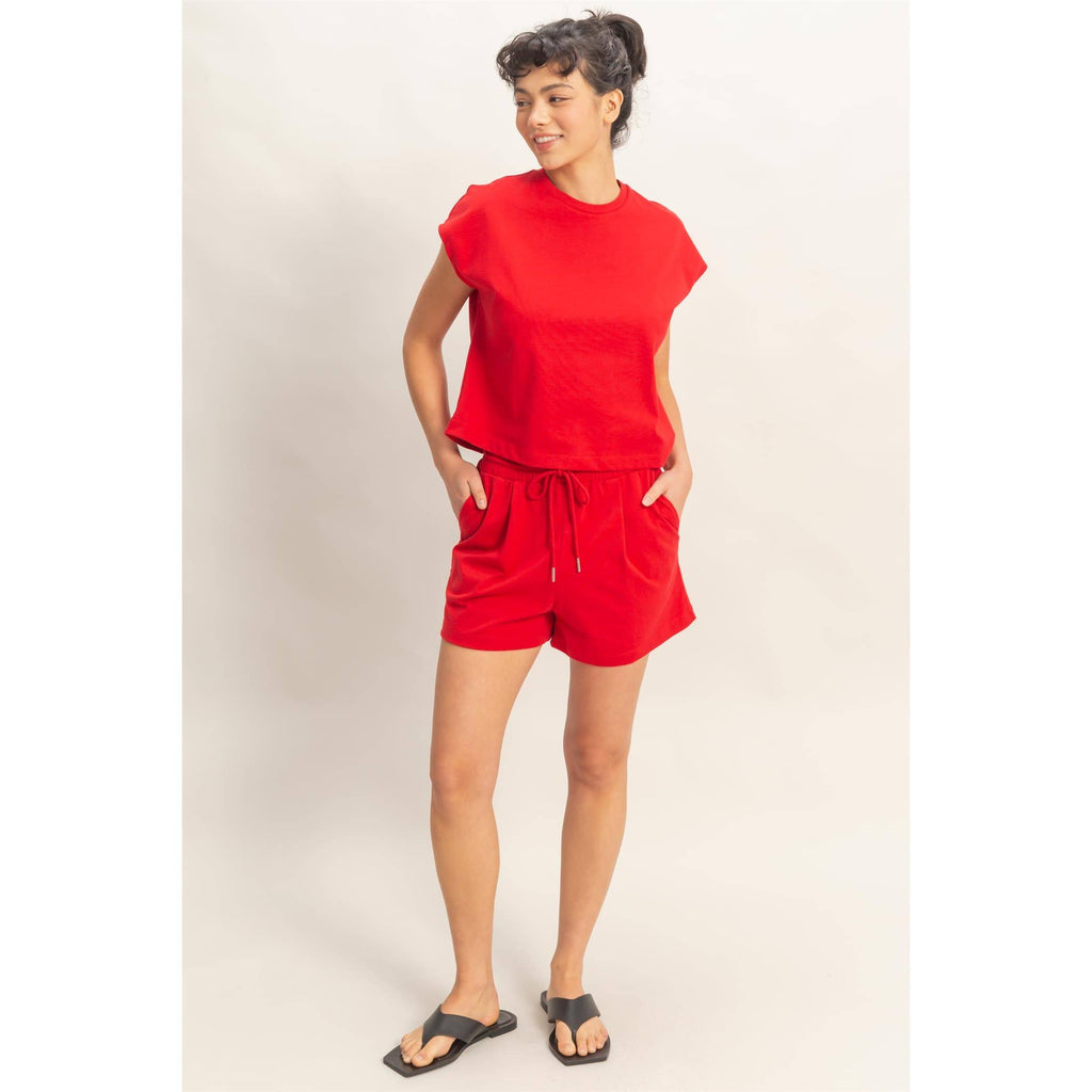 Cap Sleeve Shorts Set