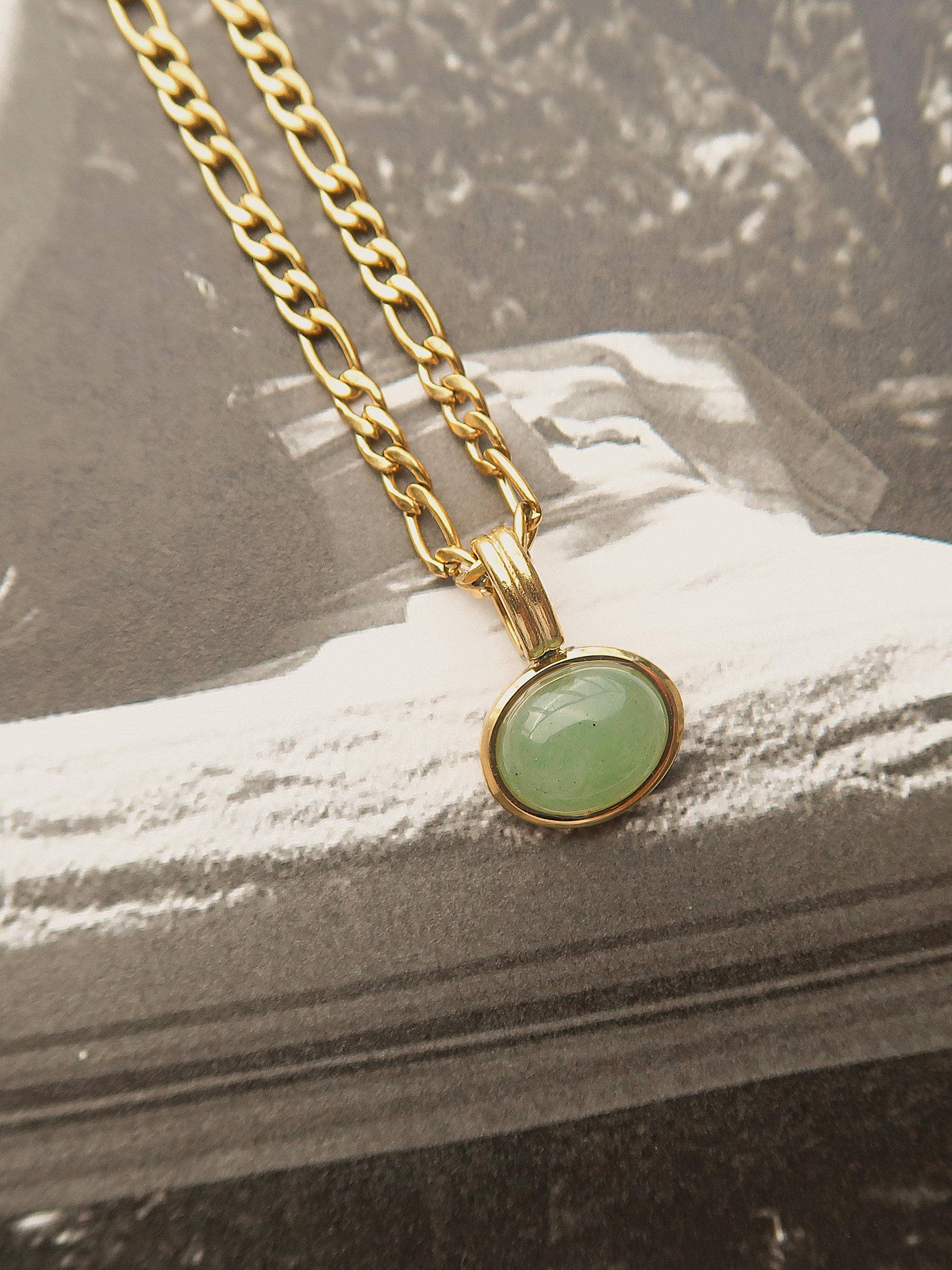 Non-Tarnish Green Pendant Necklace