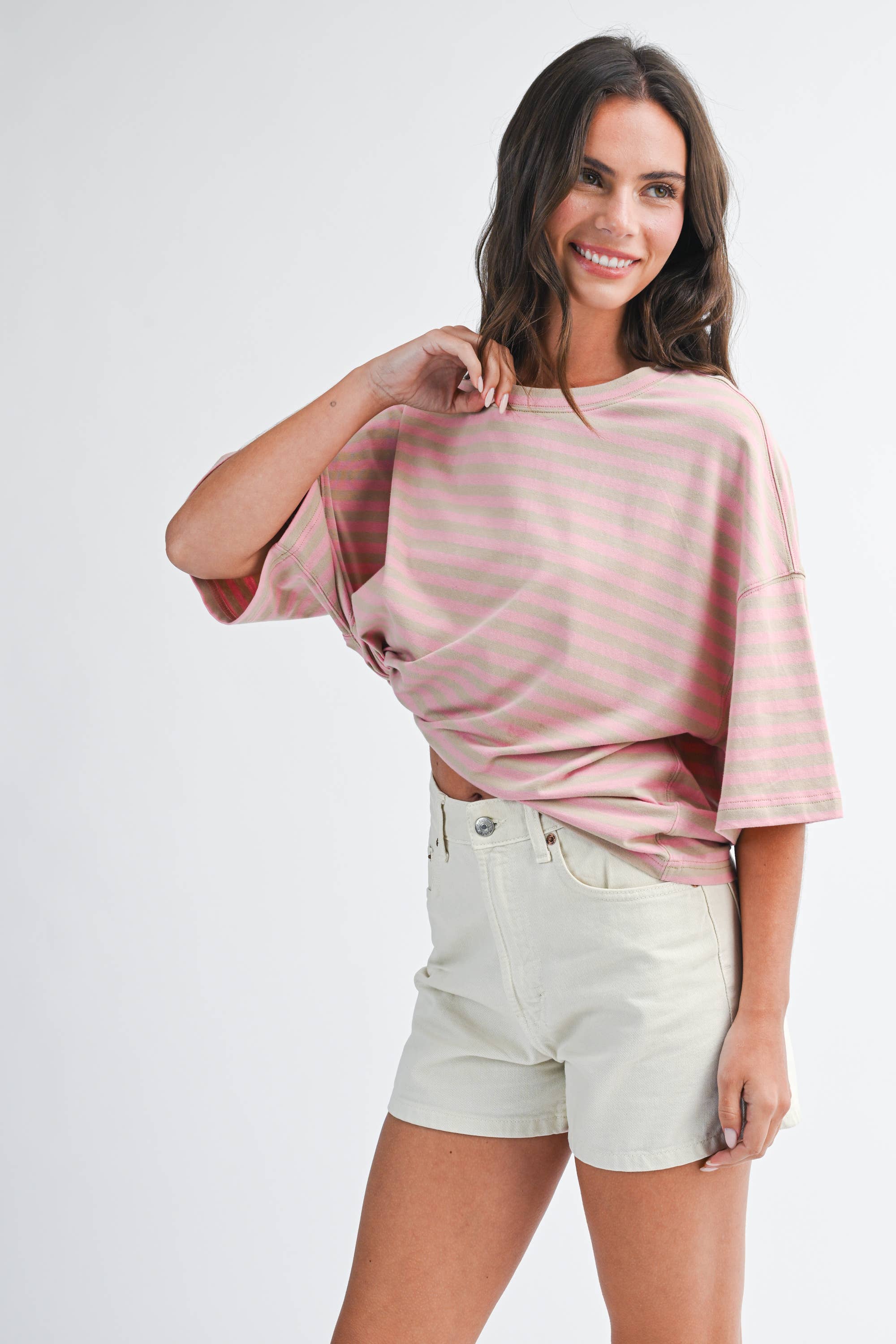 Oversized Stripe Boyfriend Tee