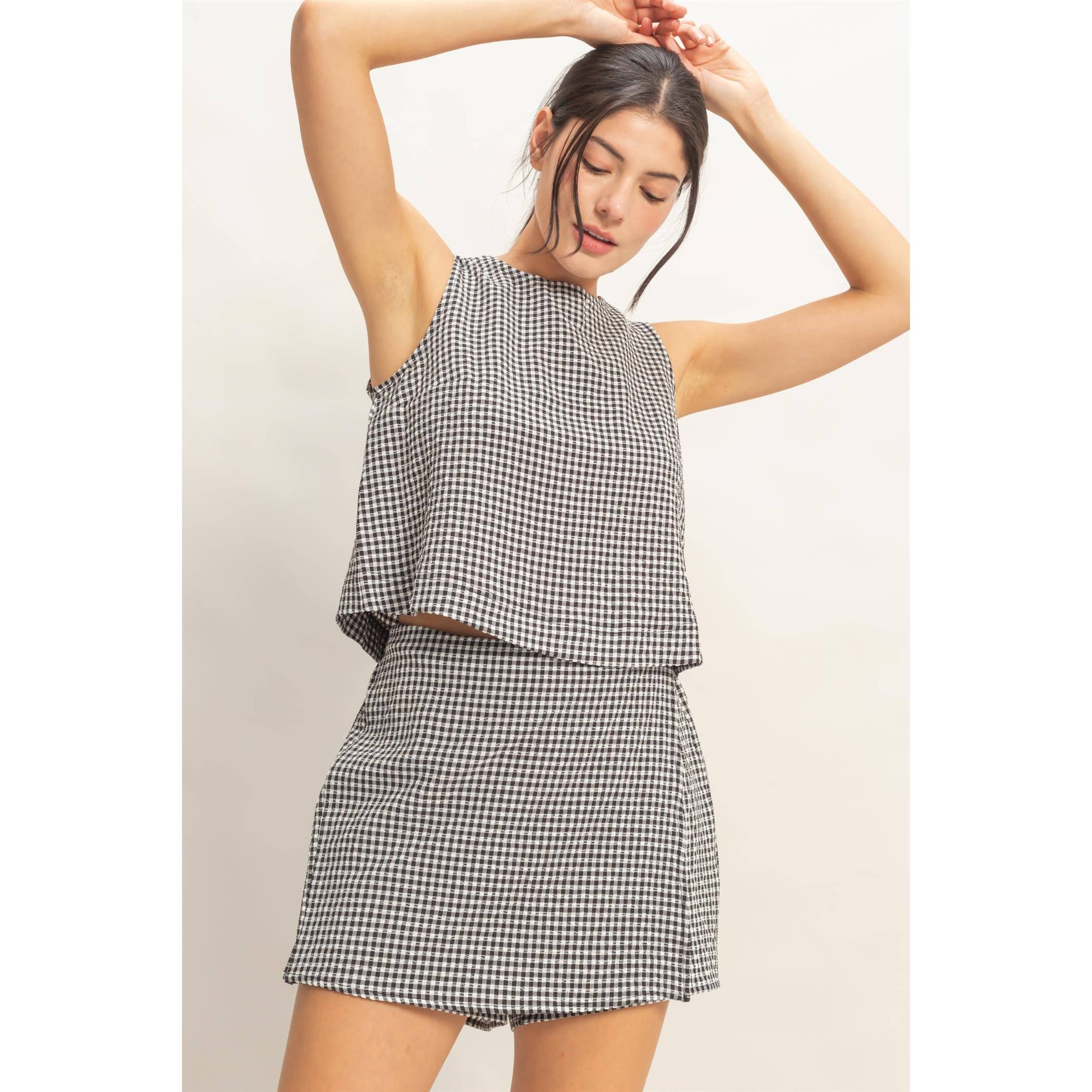 Gingham Sleeveless Set (Shorts)