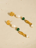 Non-Tarnish Pearl Fish Earrings