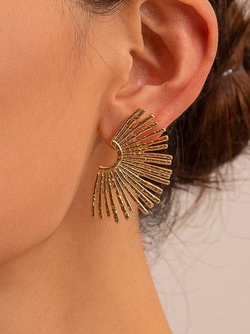18K Gold Non-Tarnish Sunburst Earring