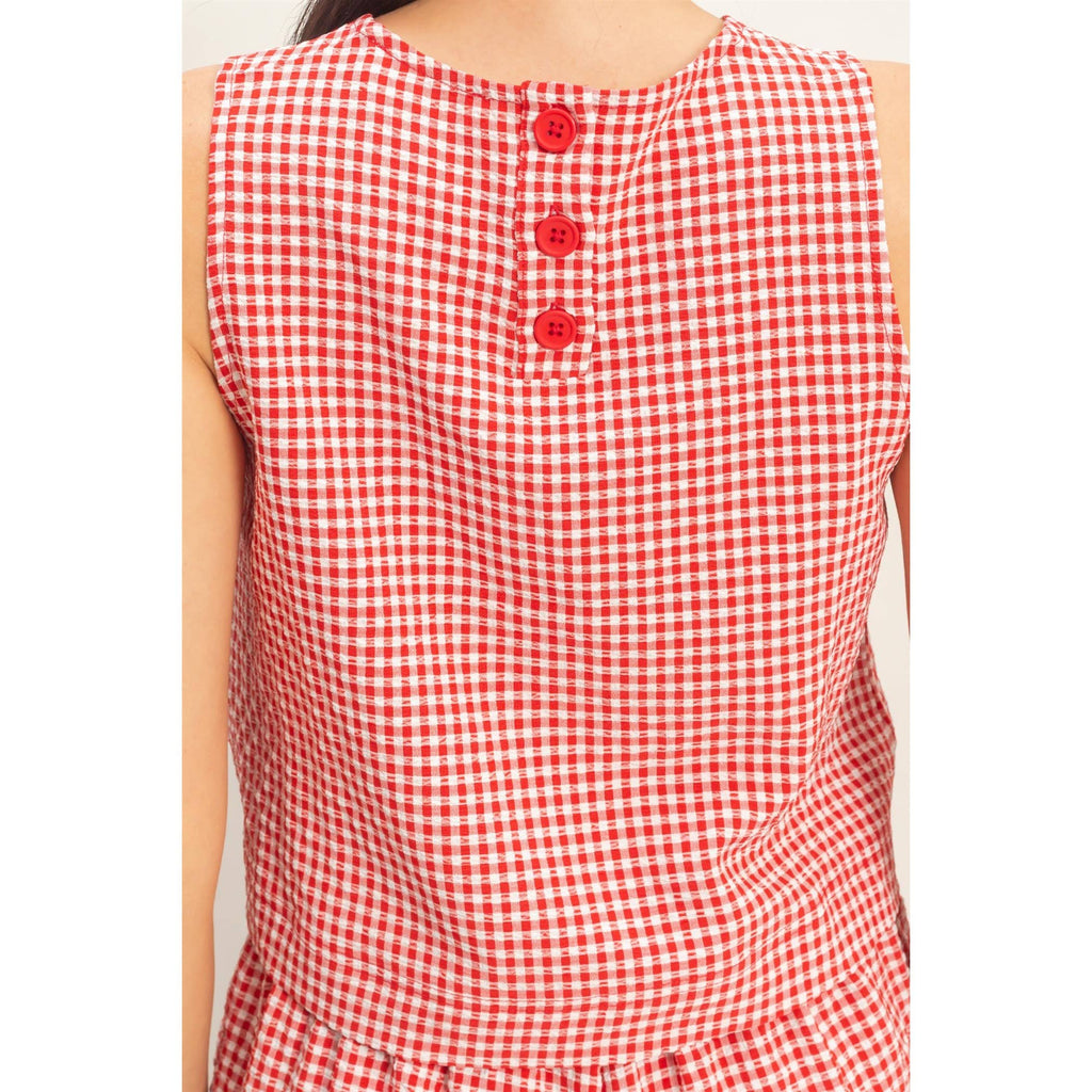 Gingham Sleeveless Set (Top)
