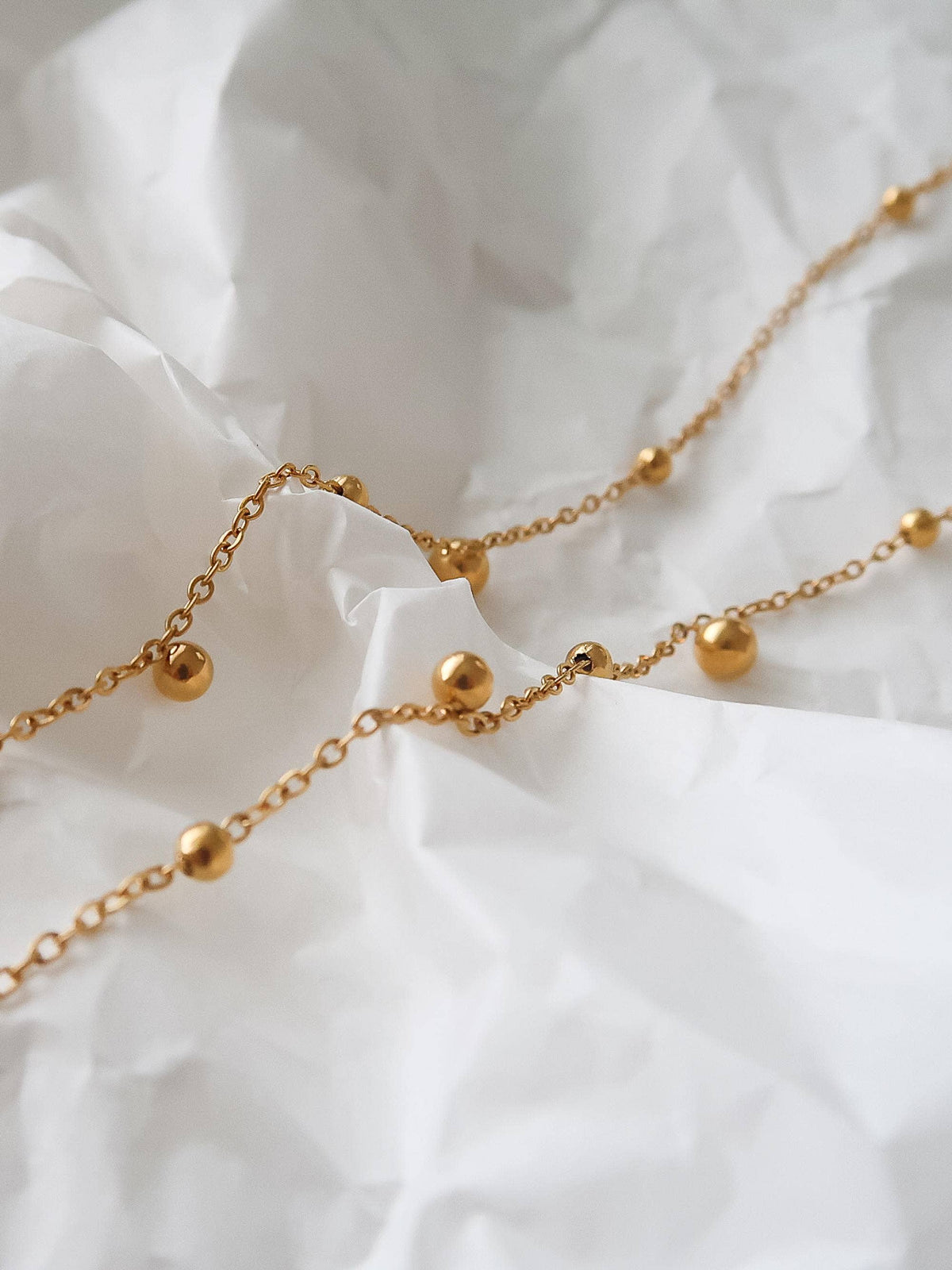 18K Gold Non-Tarnish Brisse Necklace