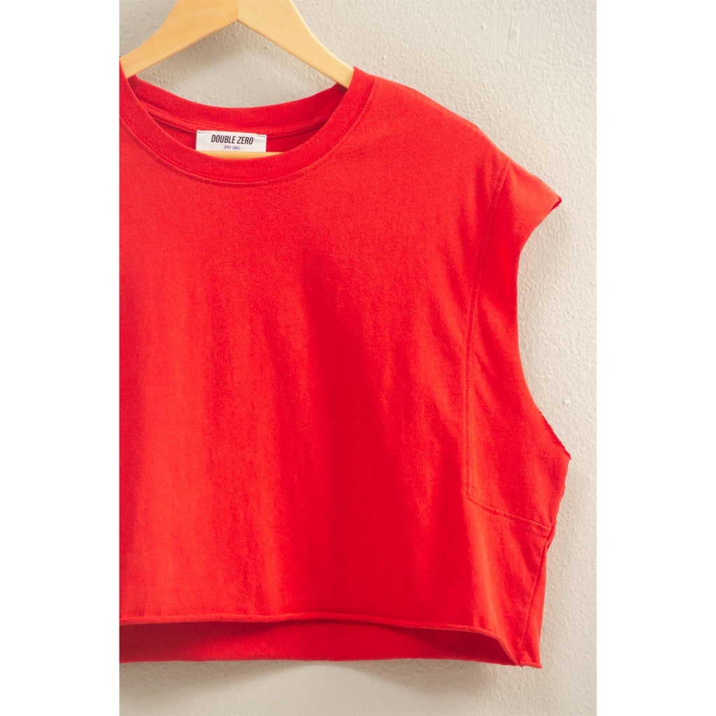 Crew Neck Sleeveless Top