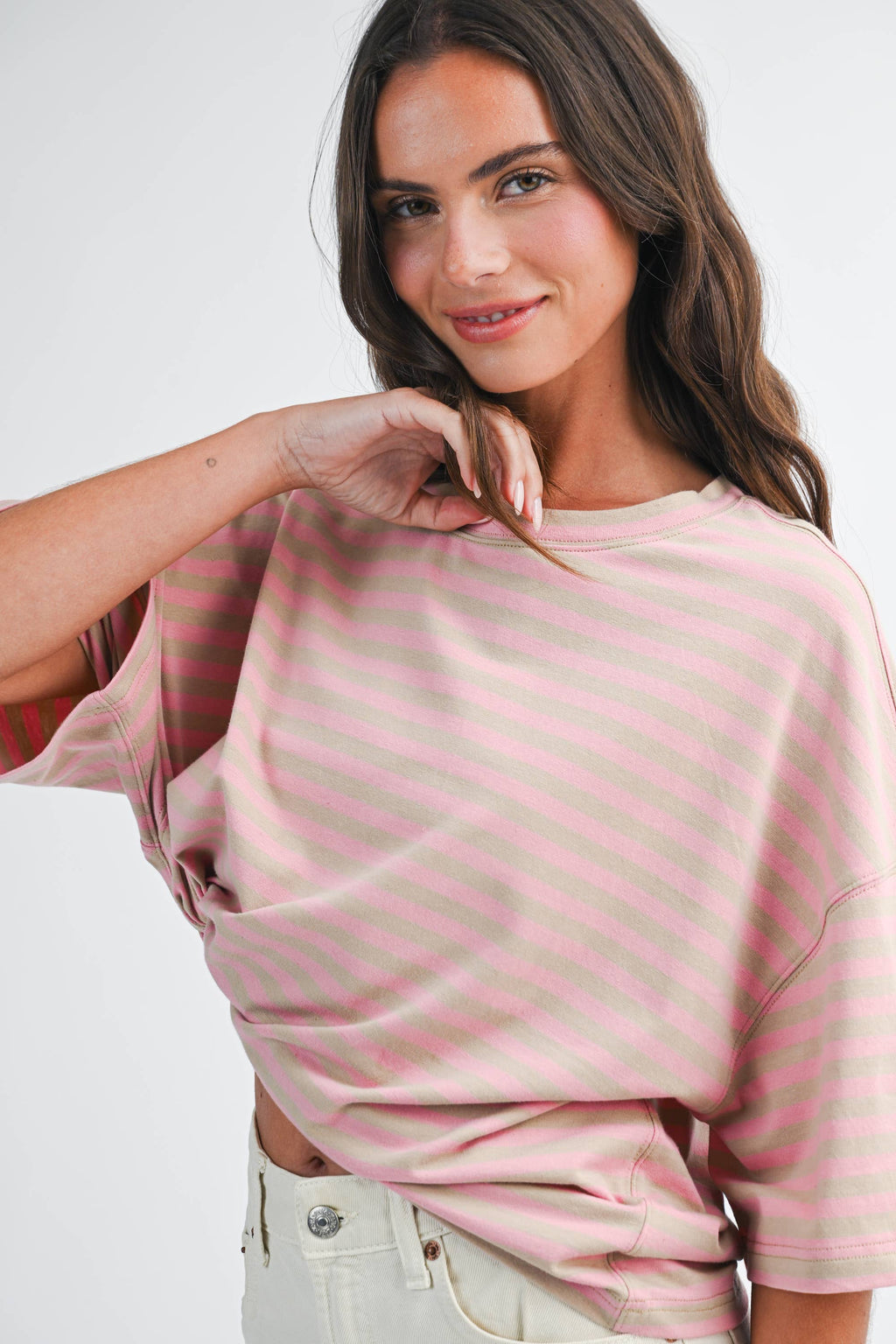Oversized Stripe Boyfriend Tee
