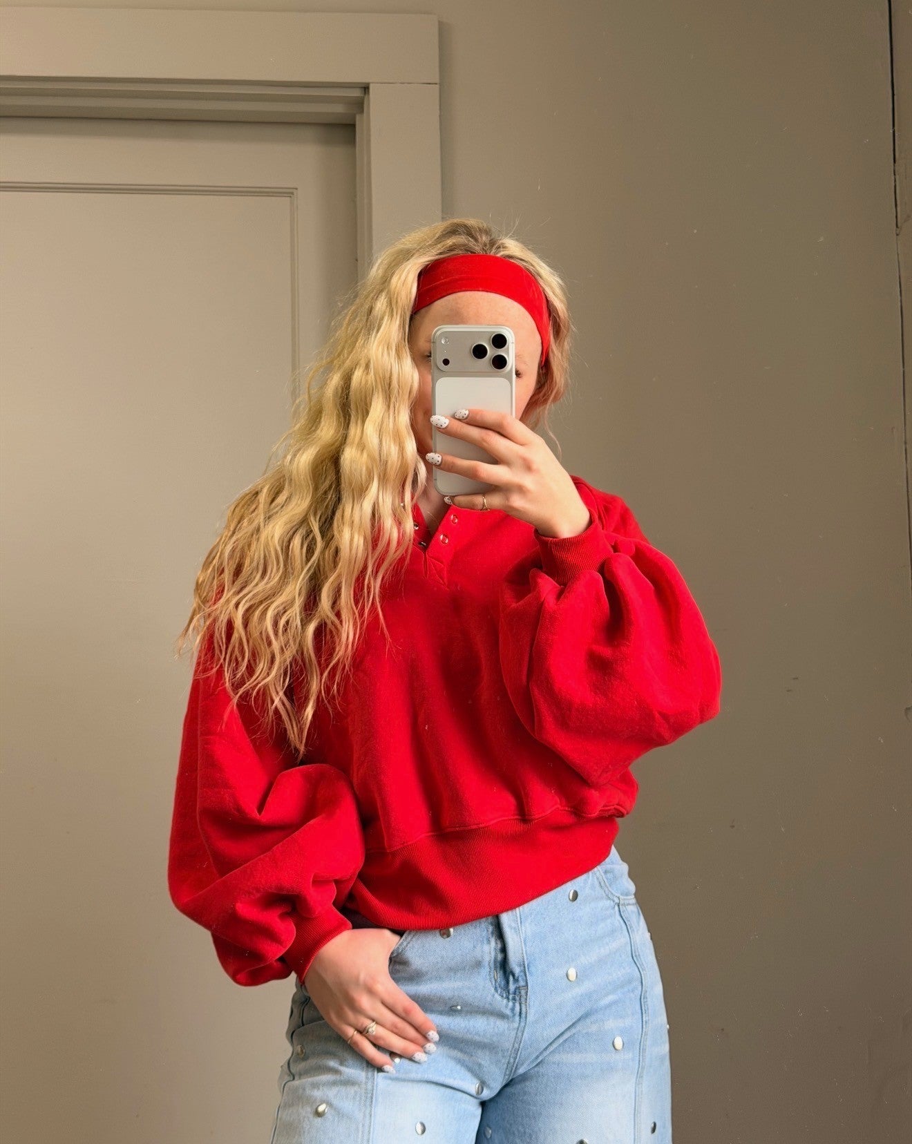 Snap Button Collar Pullover