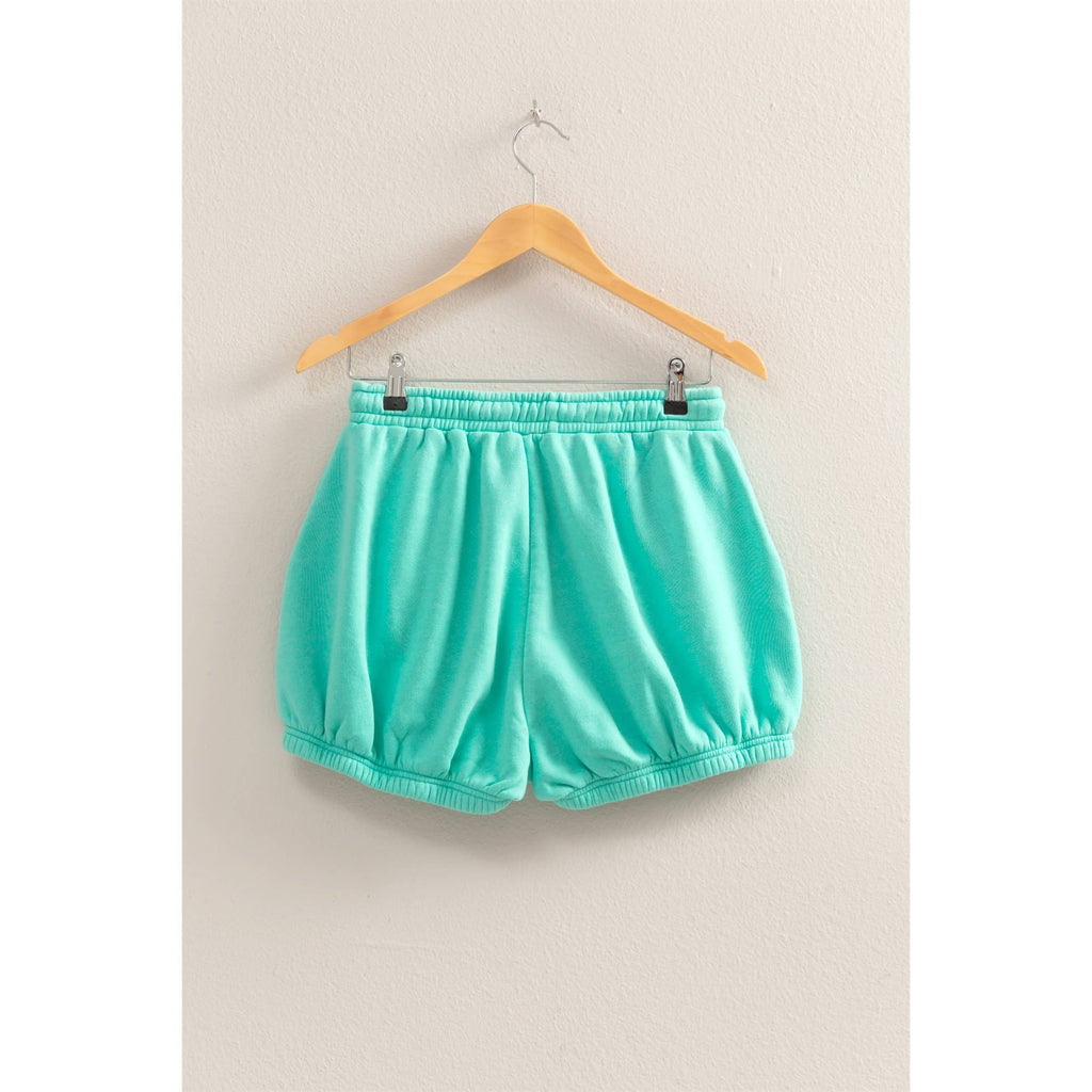 Drawstring Waist Bubbled Hem Shorts