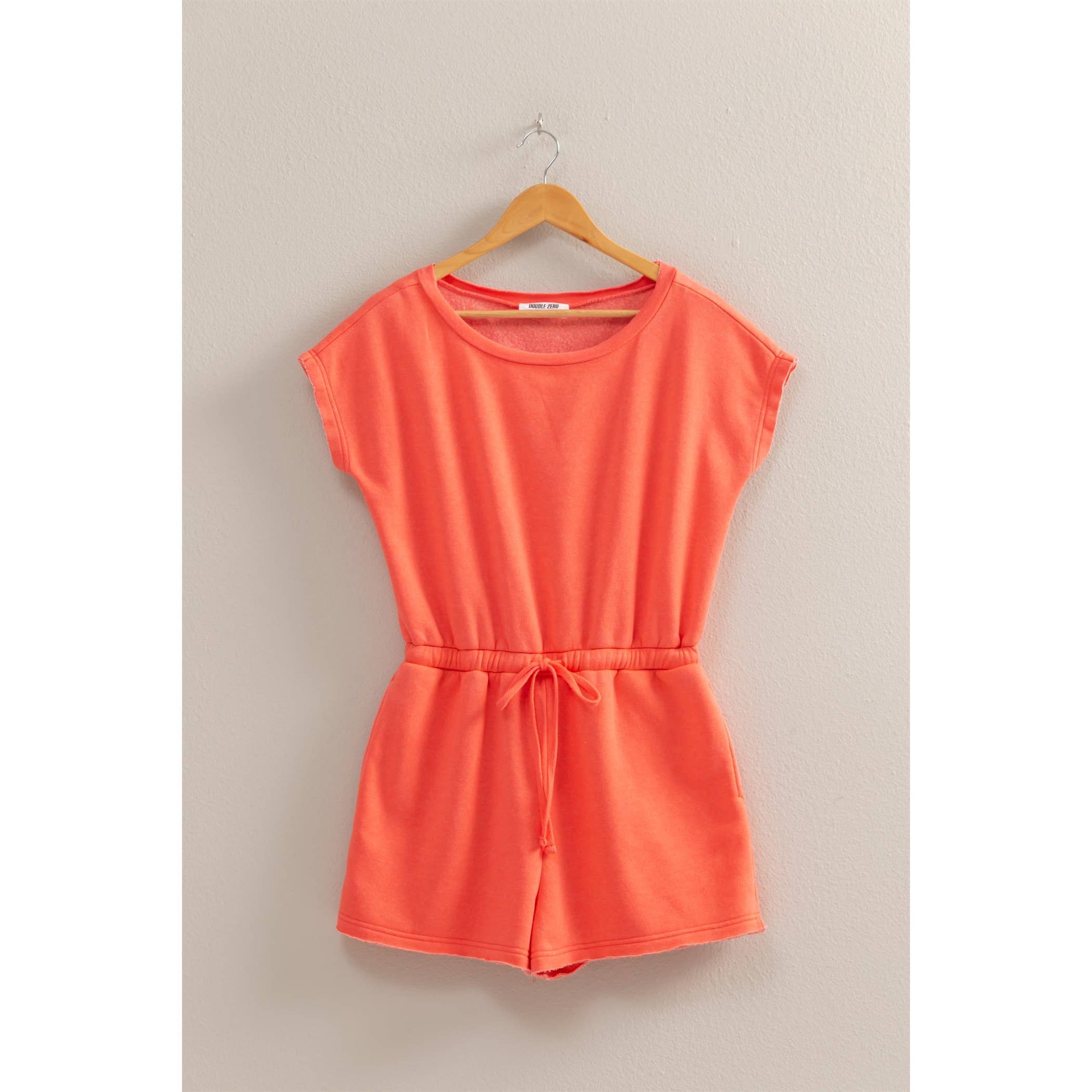 Cap Sleeve Drawstring Waist Romper