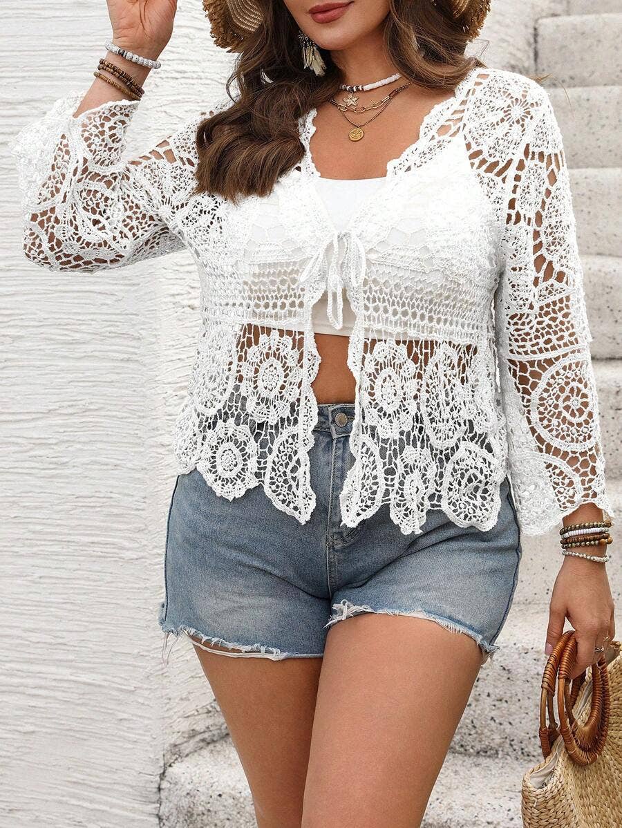Boho Crochet Lace Cutout Top