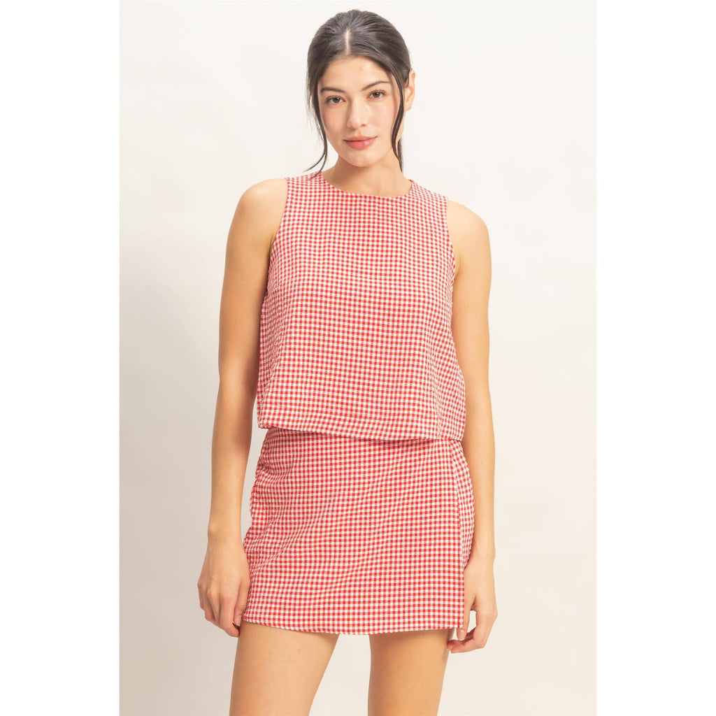Gingham Sleeveless Set (Shorts)