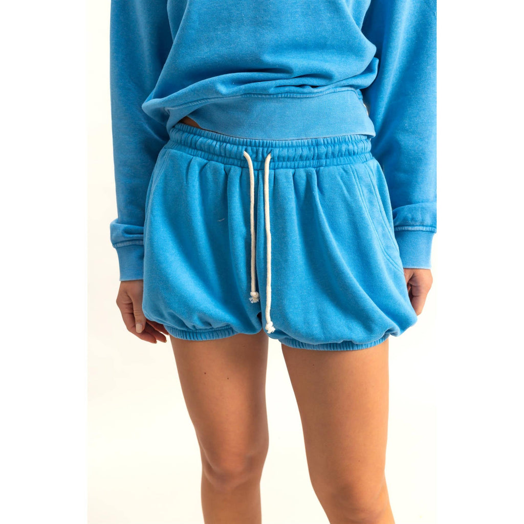 Drawstring Waist Bubbled Hem Shorts