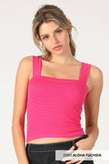 Striped Square Crop Top