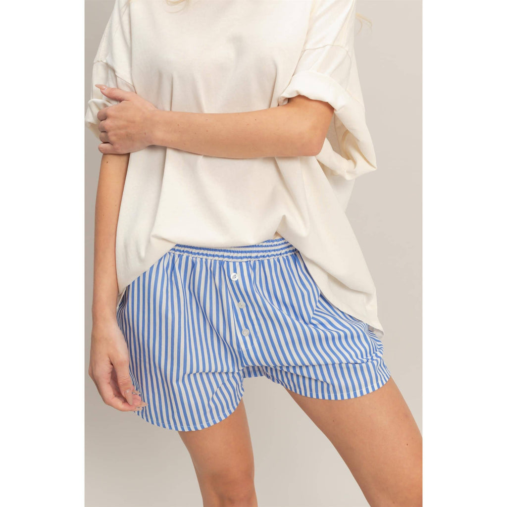 Striped Elastic Waist Boxer Shorts