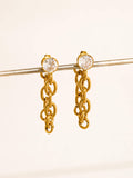 18K Gold Non-Tarnish Crystal Earrings