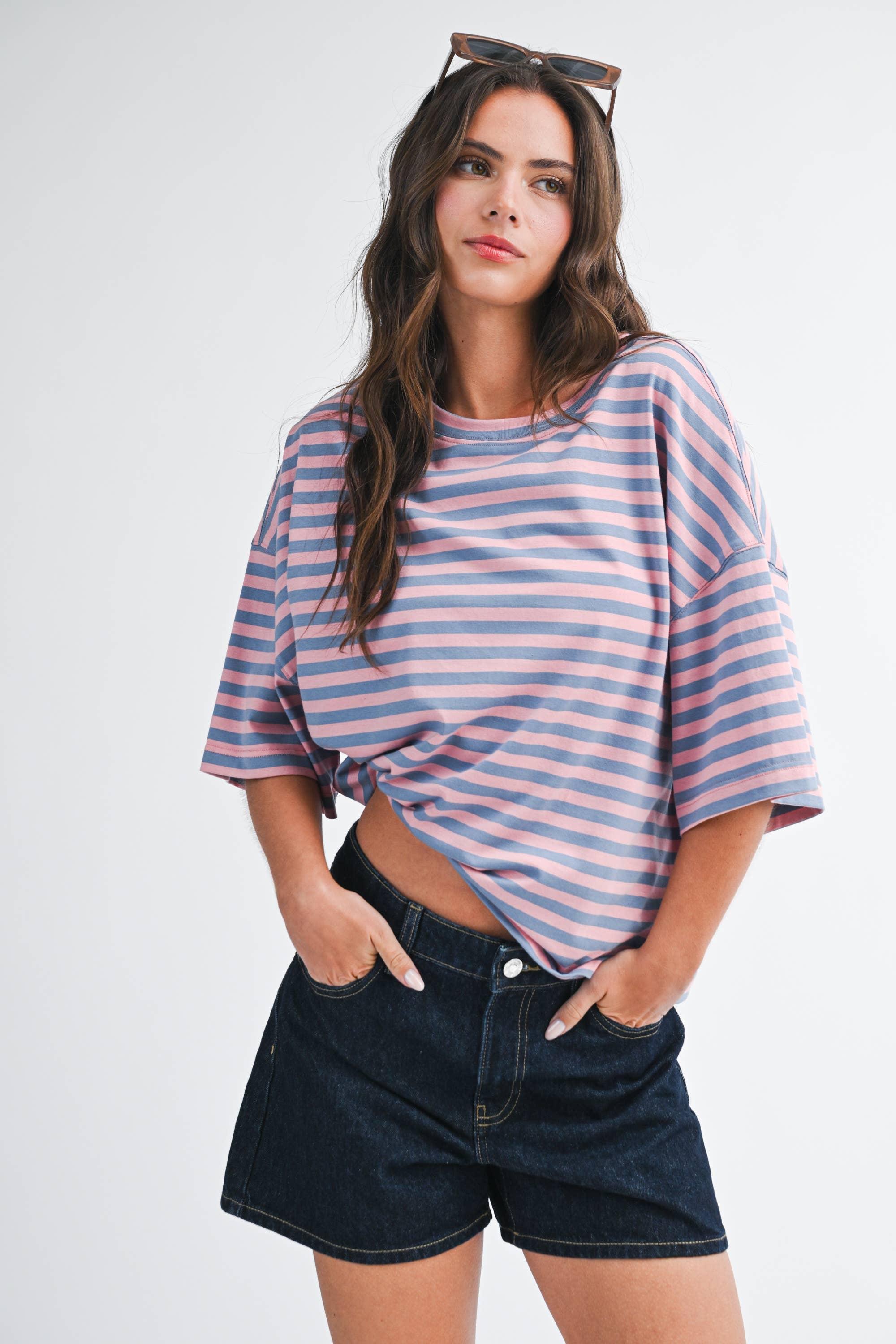 Oversized Stripe Boyfriend Tee