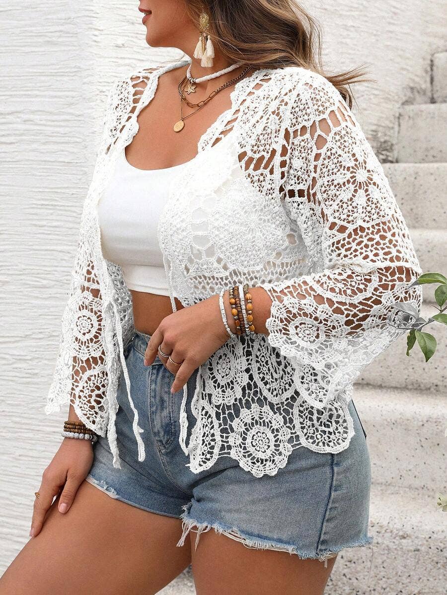 Boho Crochet Lace Cutout Top