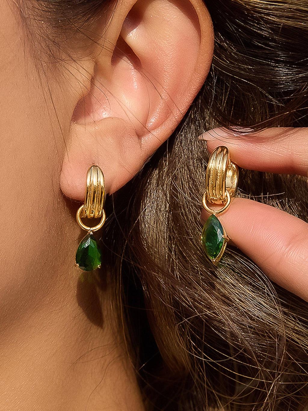 18K Gold Non-Tarnish Teardrop Earrings