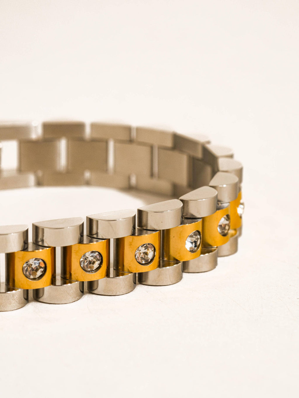 18K Gold Non-Tarnish Two-Tone Bracelet
