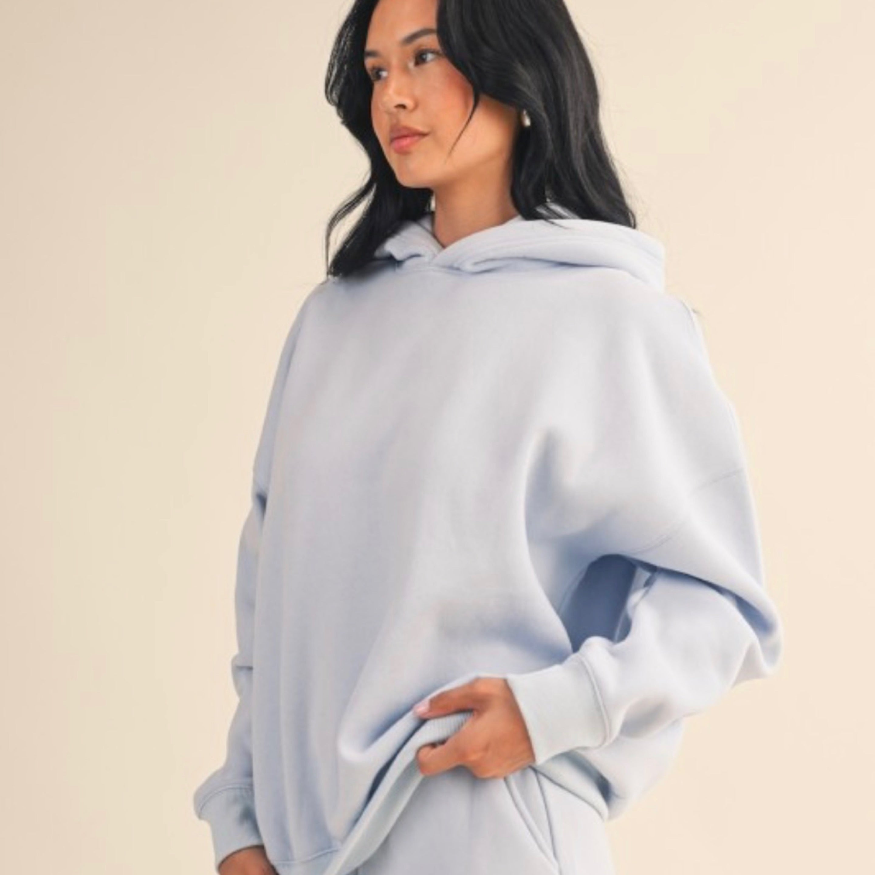 Soft Blue Pullover Hoodie